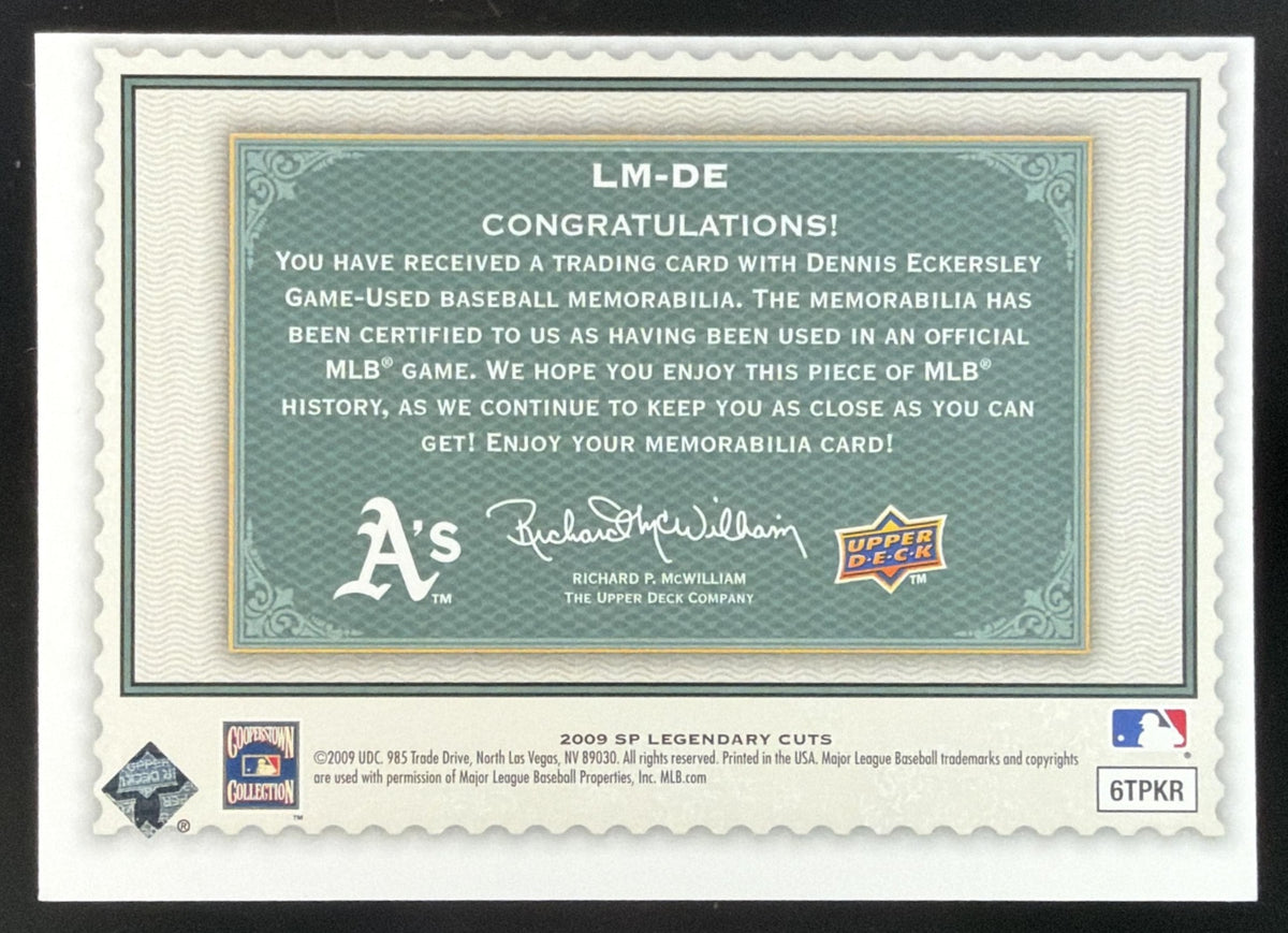 2009 SP Legendary Cuts Dennis Eckersley Jersey