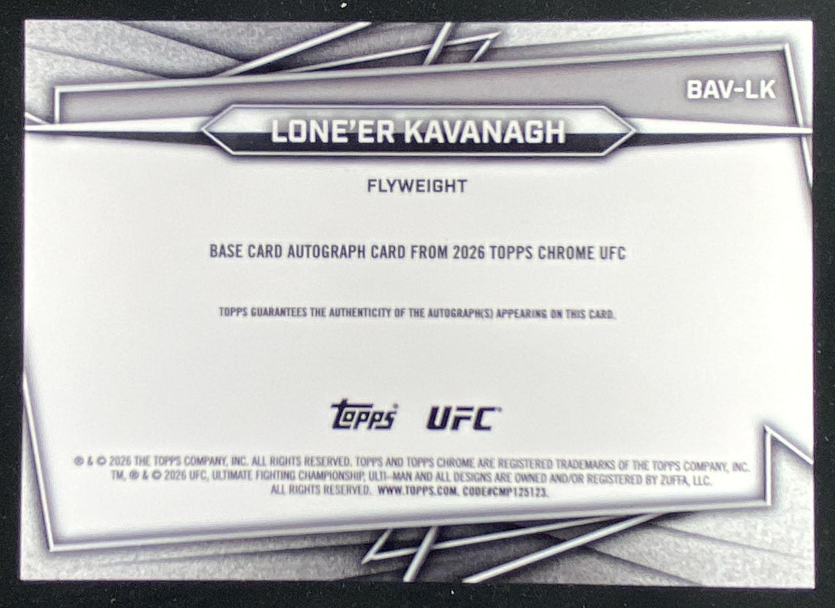 2026 Topps Chrome UFC Lone'er Kavanagh trading card