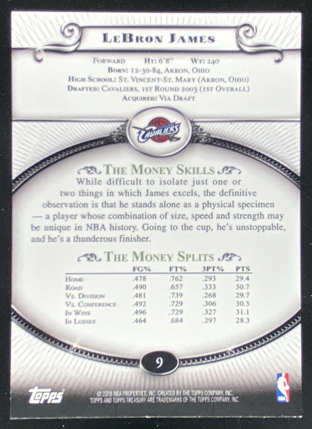 2008 Topps Treasury LeBron James #9 trading card