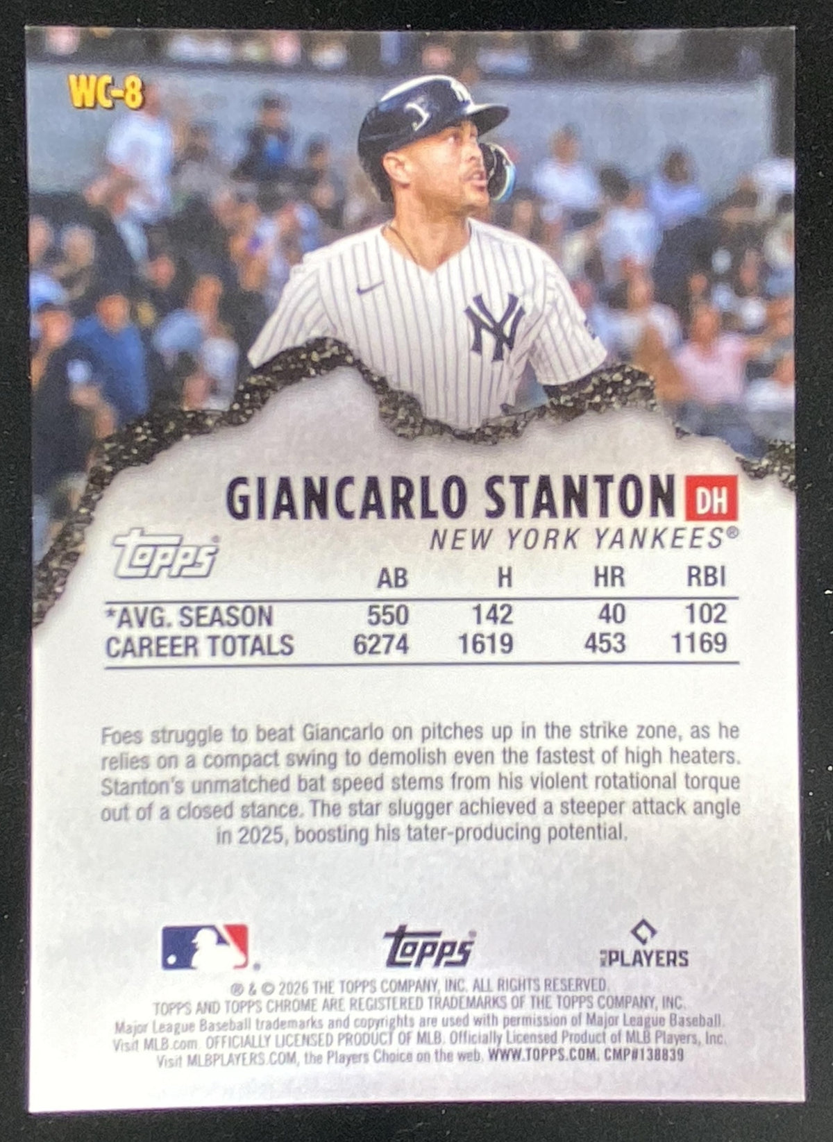 2026 Topps Chrome Giancarlo Stanton trading card