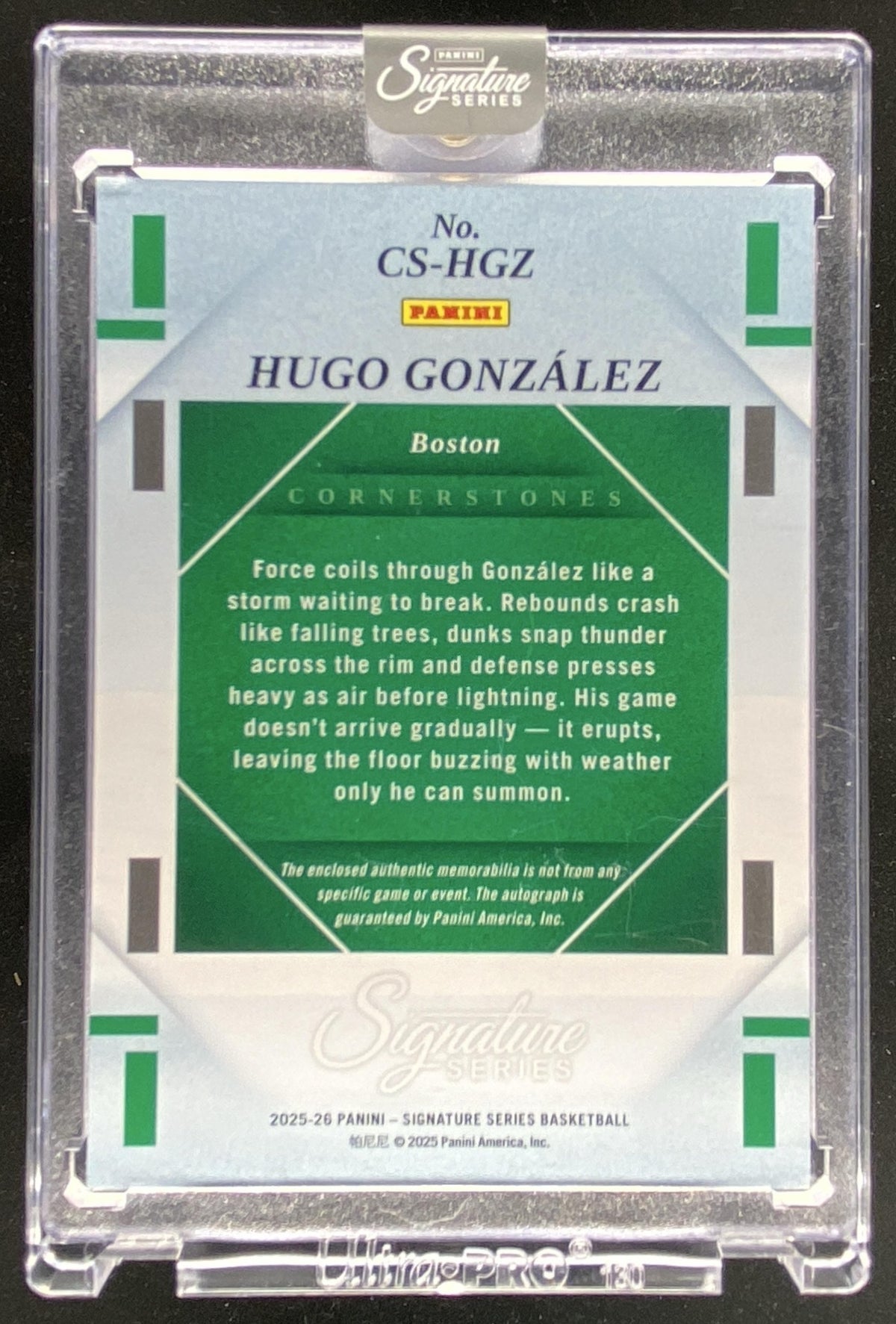 2025 Panini Signature Series Hugo Gonzalez trading card