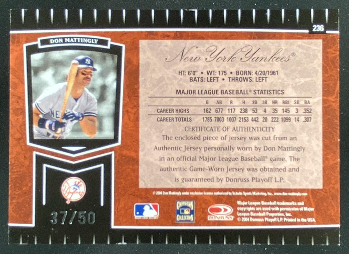 2004 Leaf Certified Cuts Don Mattingly #236 trading card