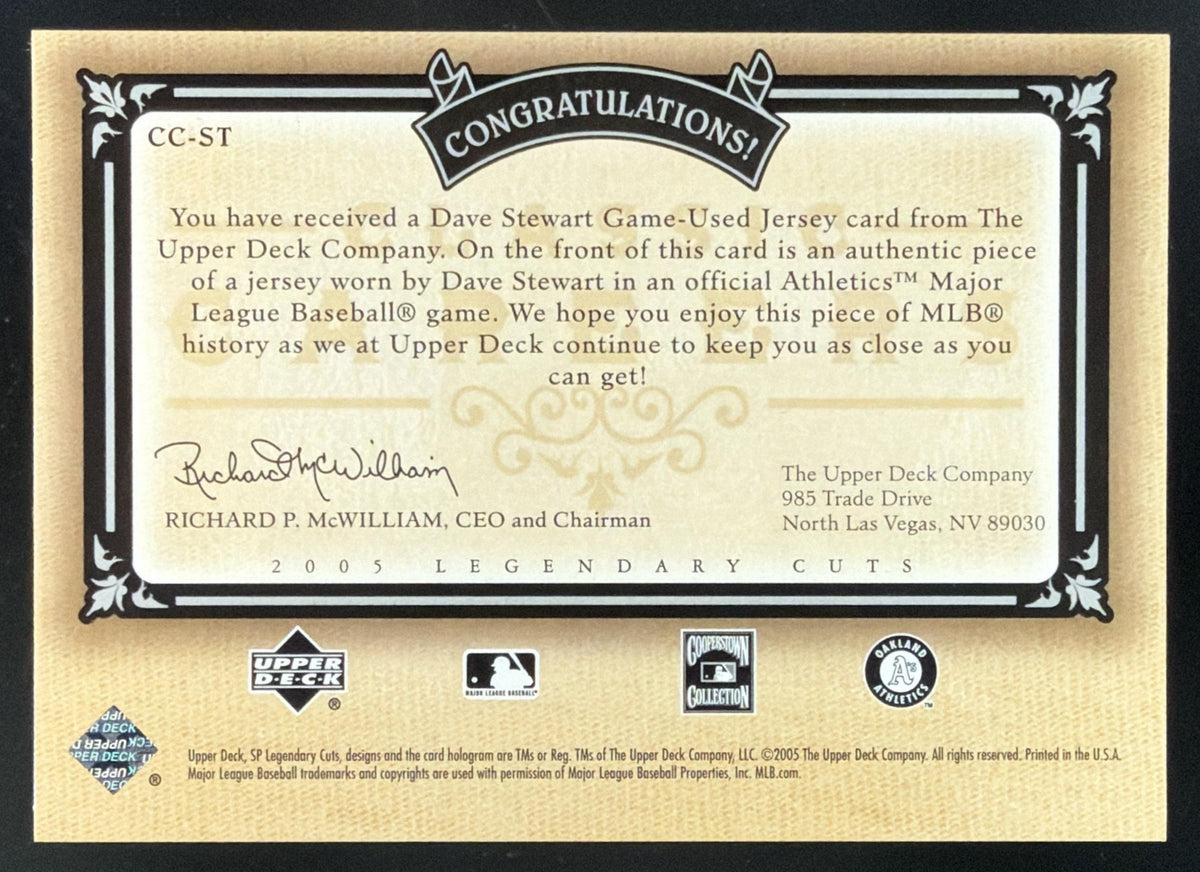 2005 SP Legendary Cuts Classic Careers Dave Stewart Jersey