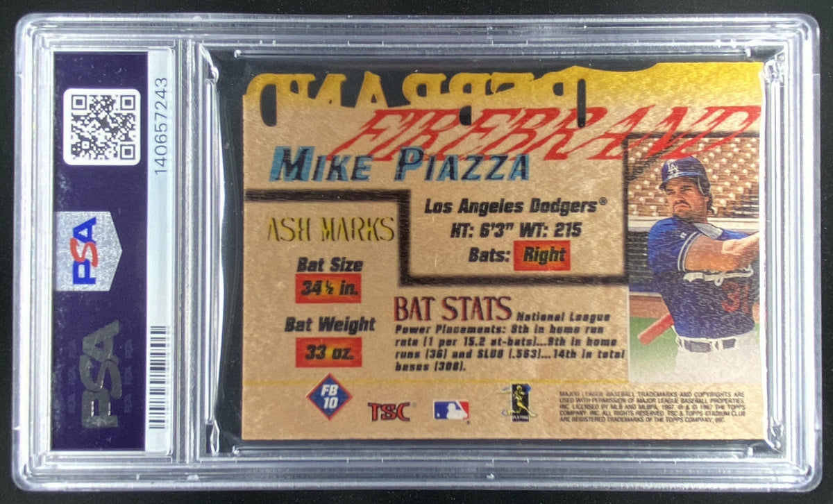 1997 Topps Stadium Club Mike Piazza #FB10 graded PSA 9 trading card