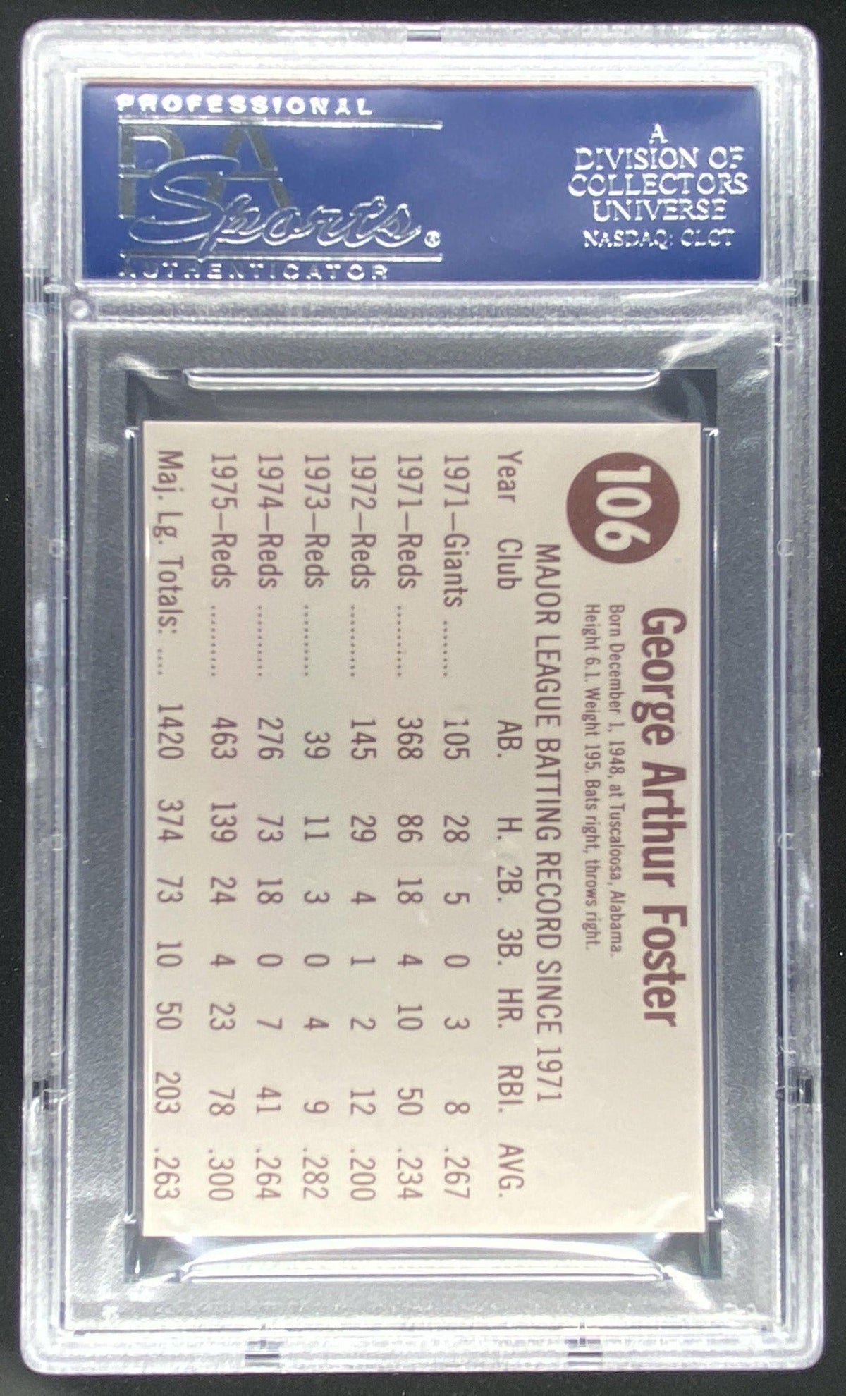 1976 Hostess George Foster #106 graded PSA 9 trading card