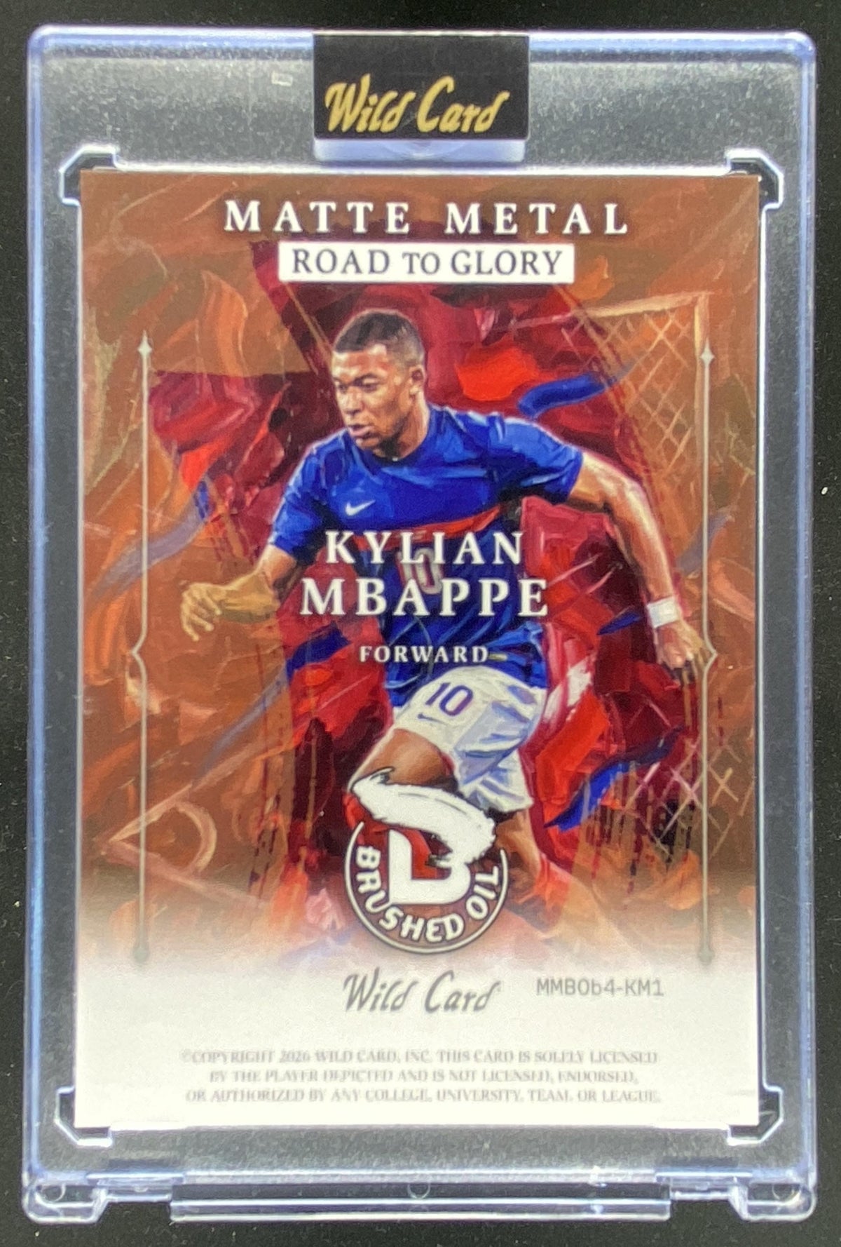 Wild Card Matte Metal Road to Glory Kylian Mbappé trading card