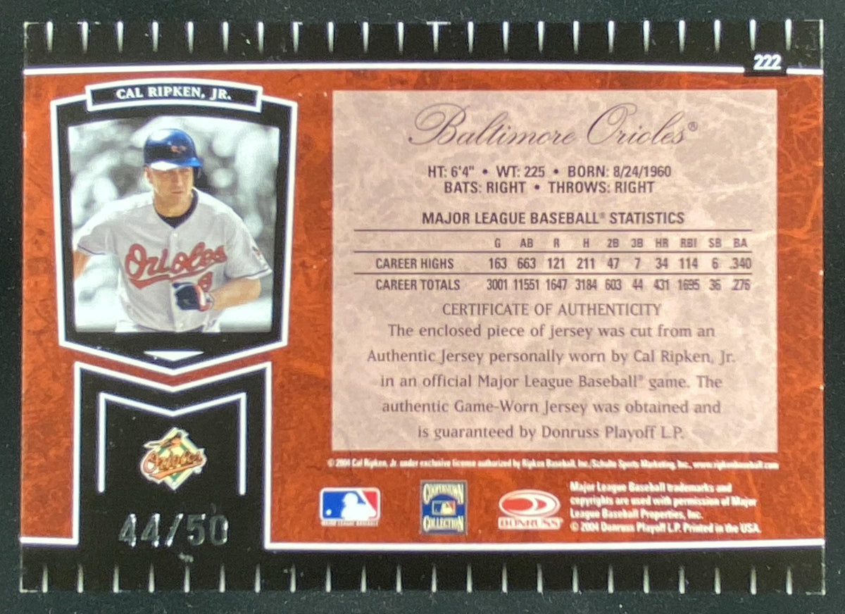 2004 Leaf Certified Cuts Cal Ripken Jr. #222 trading card