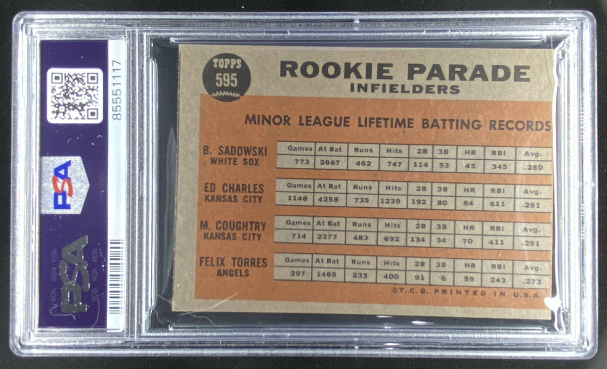 1962 Topps Bob Sadowski / Ed Charles / Marlan Coughtry / Felix Torres graded PSA 7 trading card