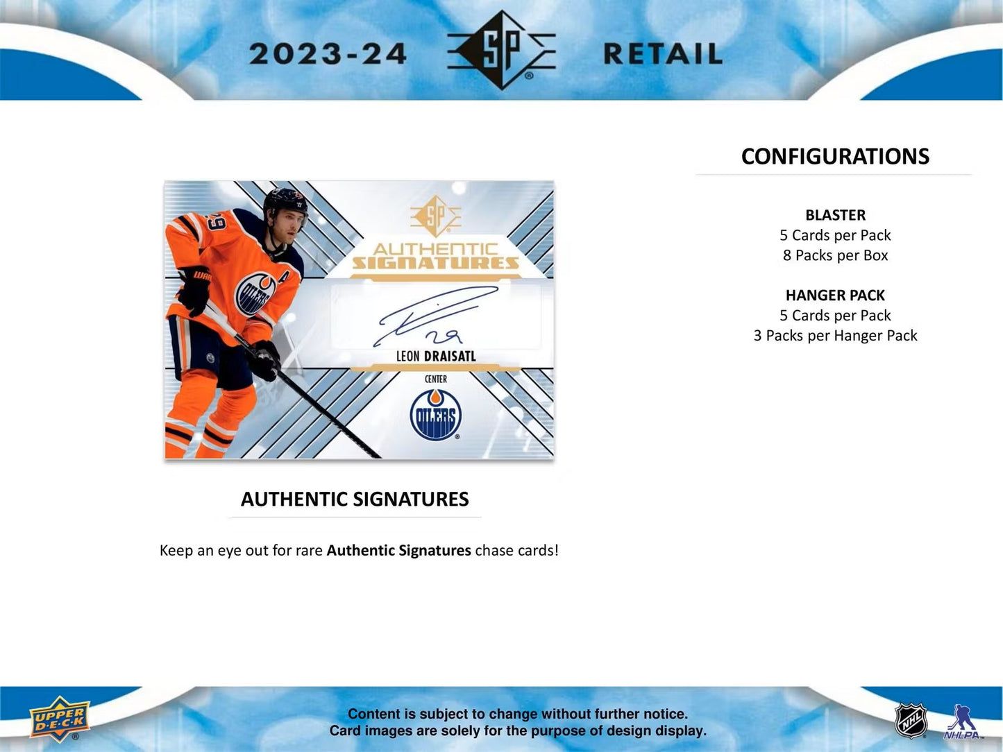 2023/24 Upper Deck SP Hockey 8-Pack Blaster Box