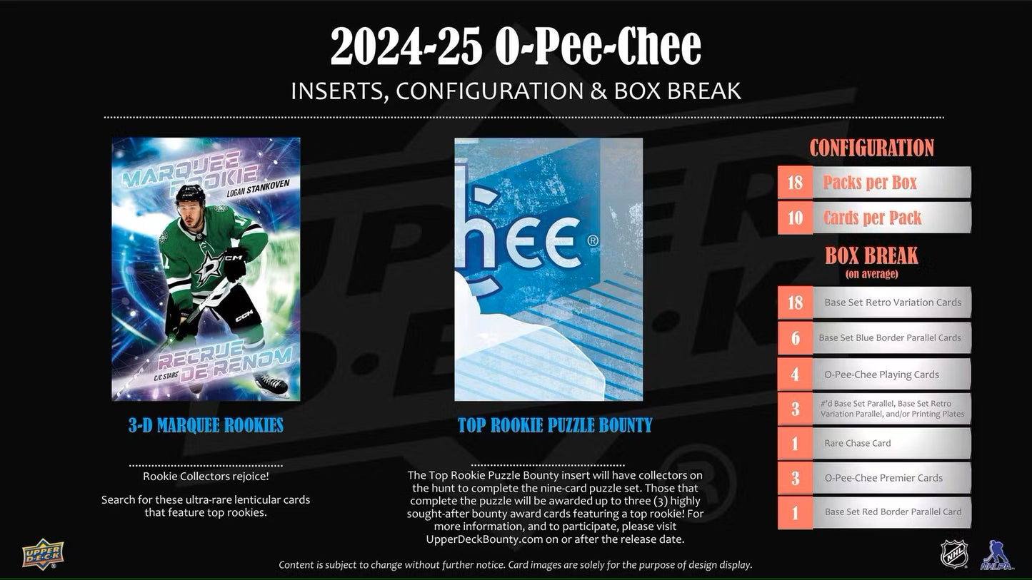 2024/25 Upper Deck O-Pee-Chee Hockey Hobby Box