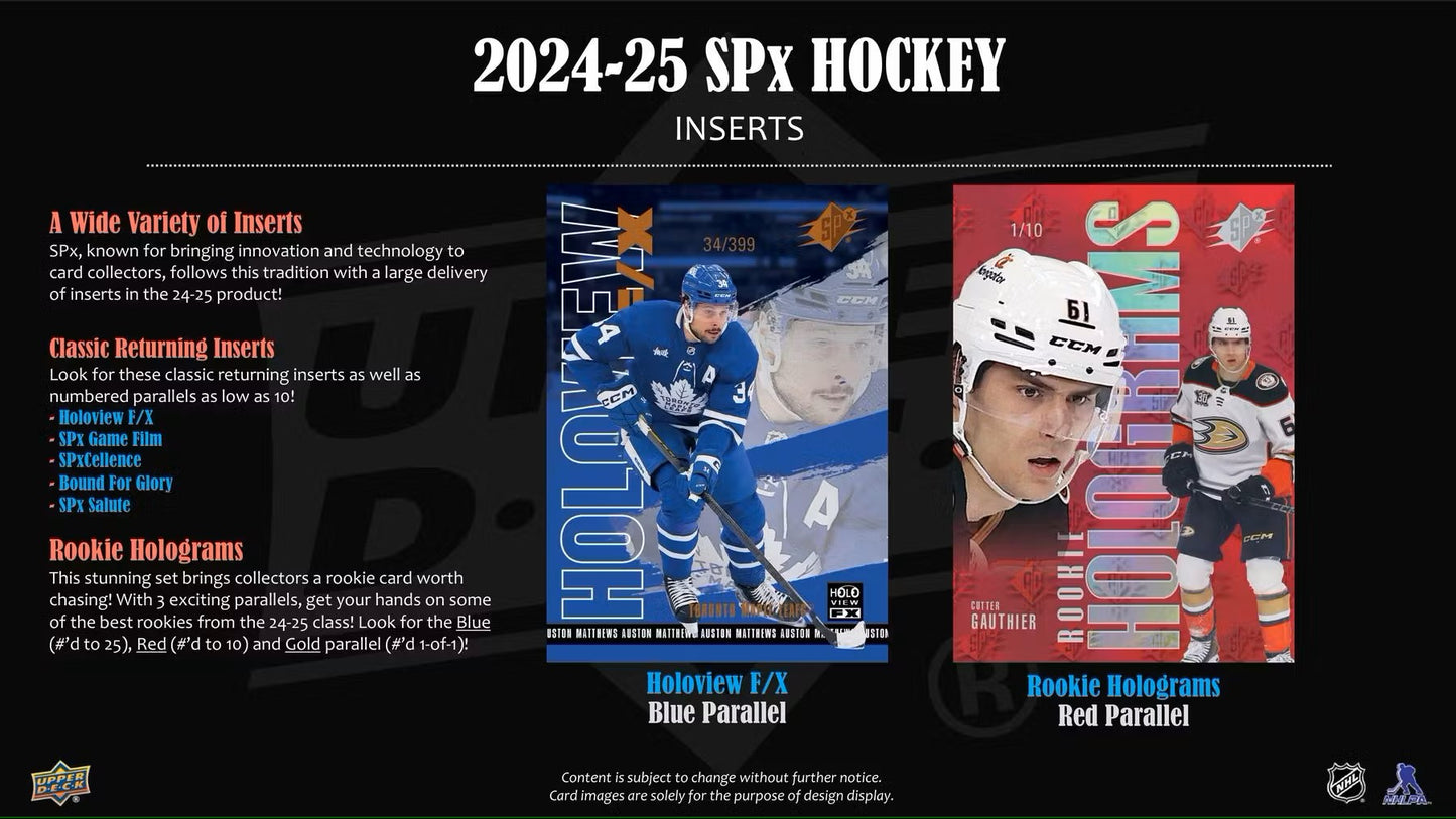 2024/25 Upper Deck SPx Hockey Hobby Box