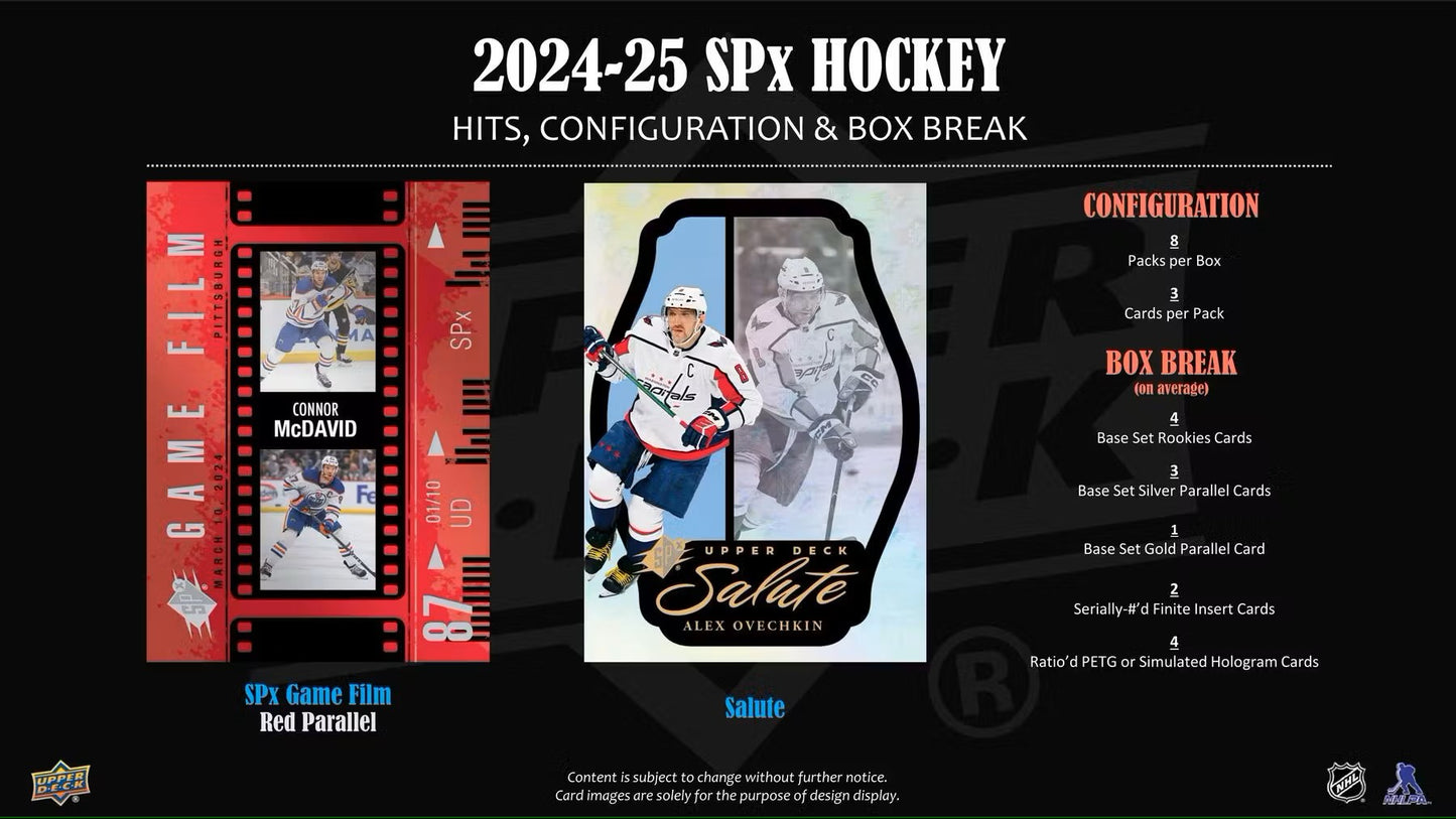 2024/25 Upper Deck SPx Hockey Hobby Box