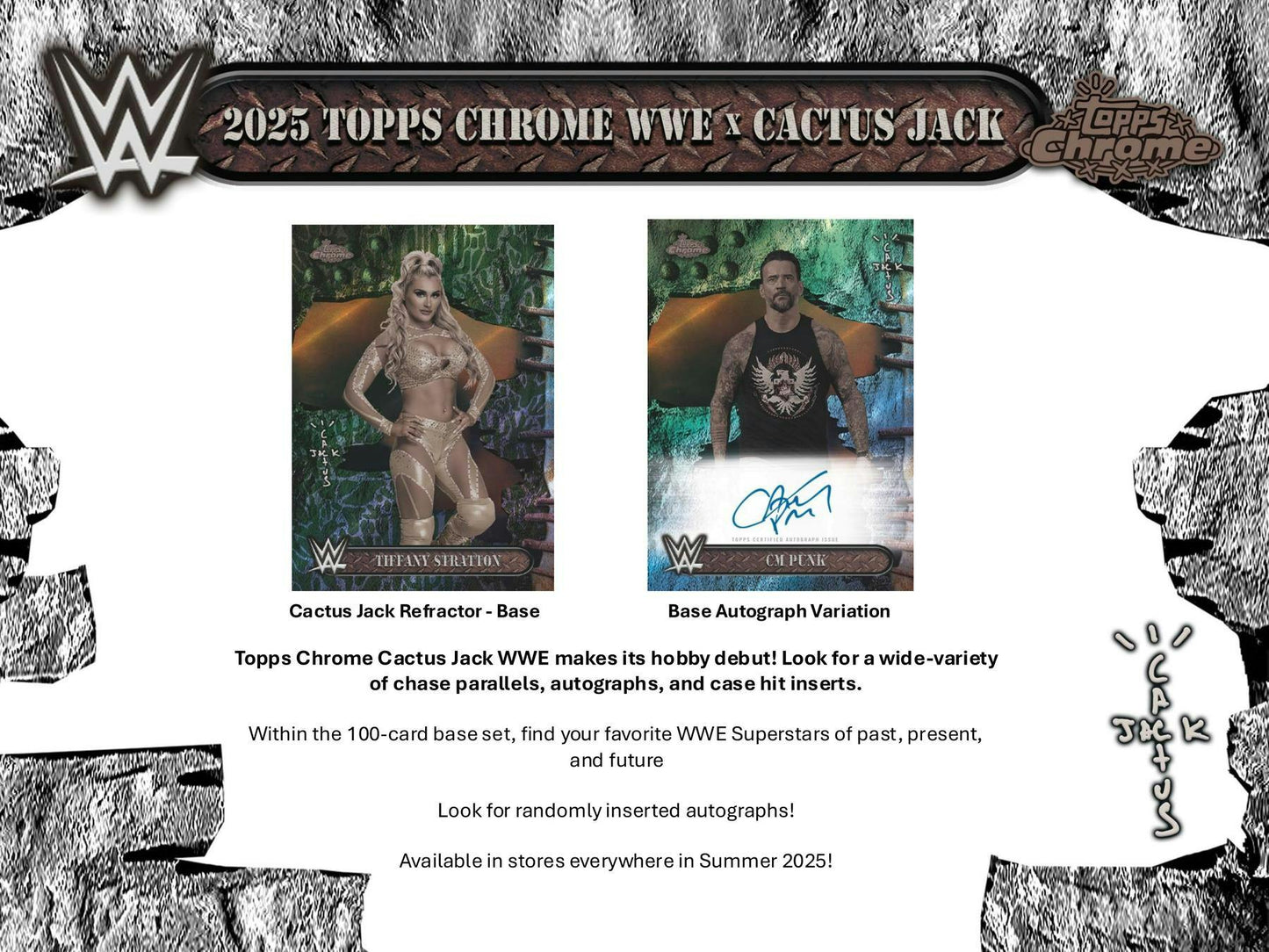 2025 Topps Chrome WWE x Cactus Jack Hobby Box | Columbia Sports Cards