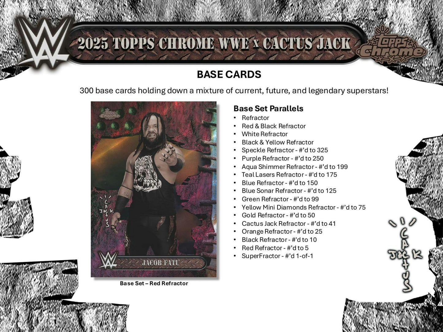 2025 Topps Chrome WWE x Cactus Jack Hobby Box | Columbia Sports Cards