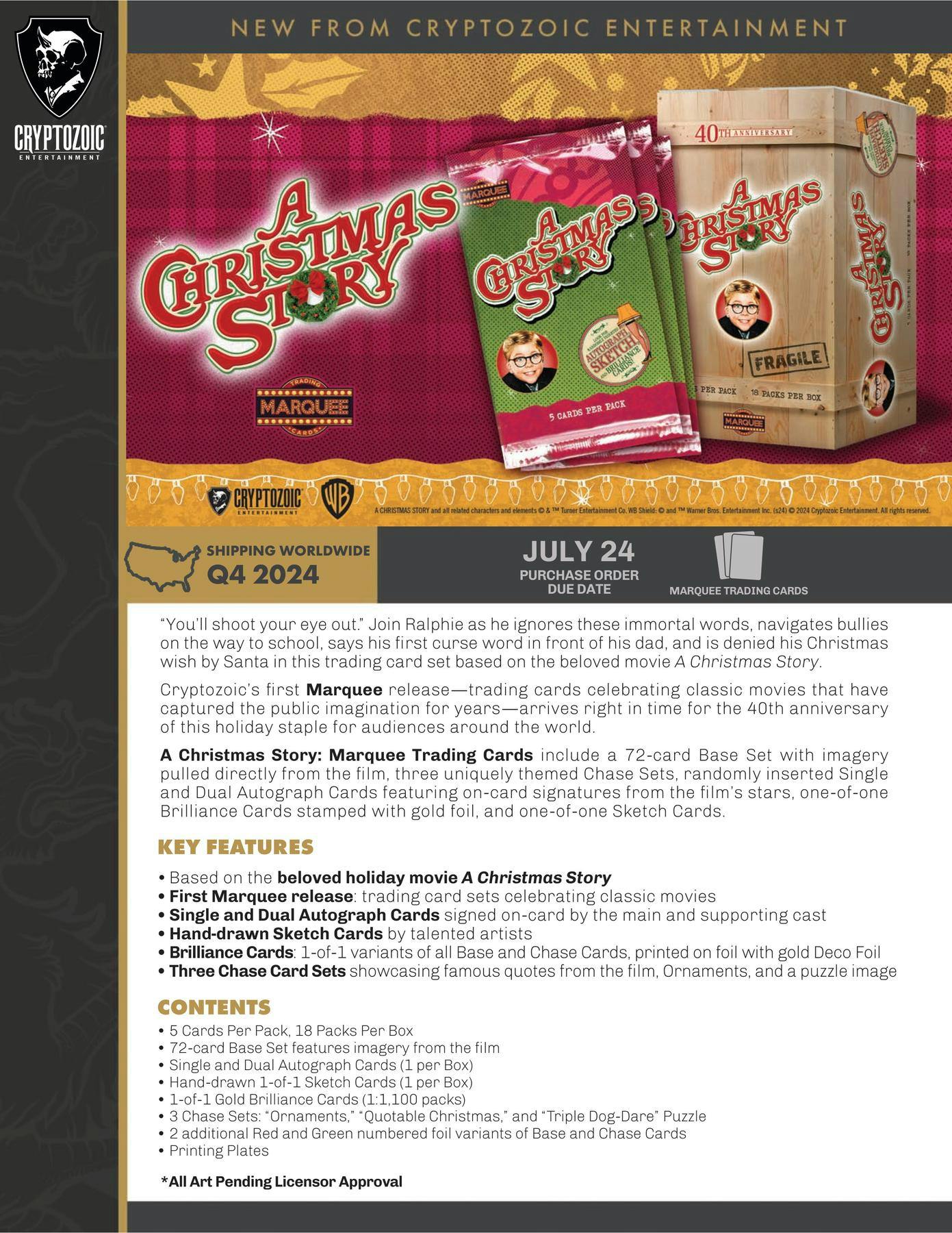 A Christmas Story Marquee Trading Cards Hobby Box - Columbia Hobby - Sports Card Boxes - Toploaders - Card Savers