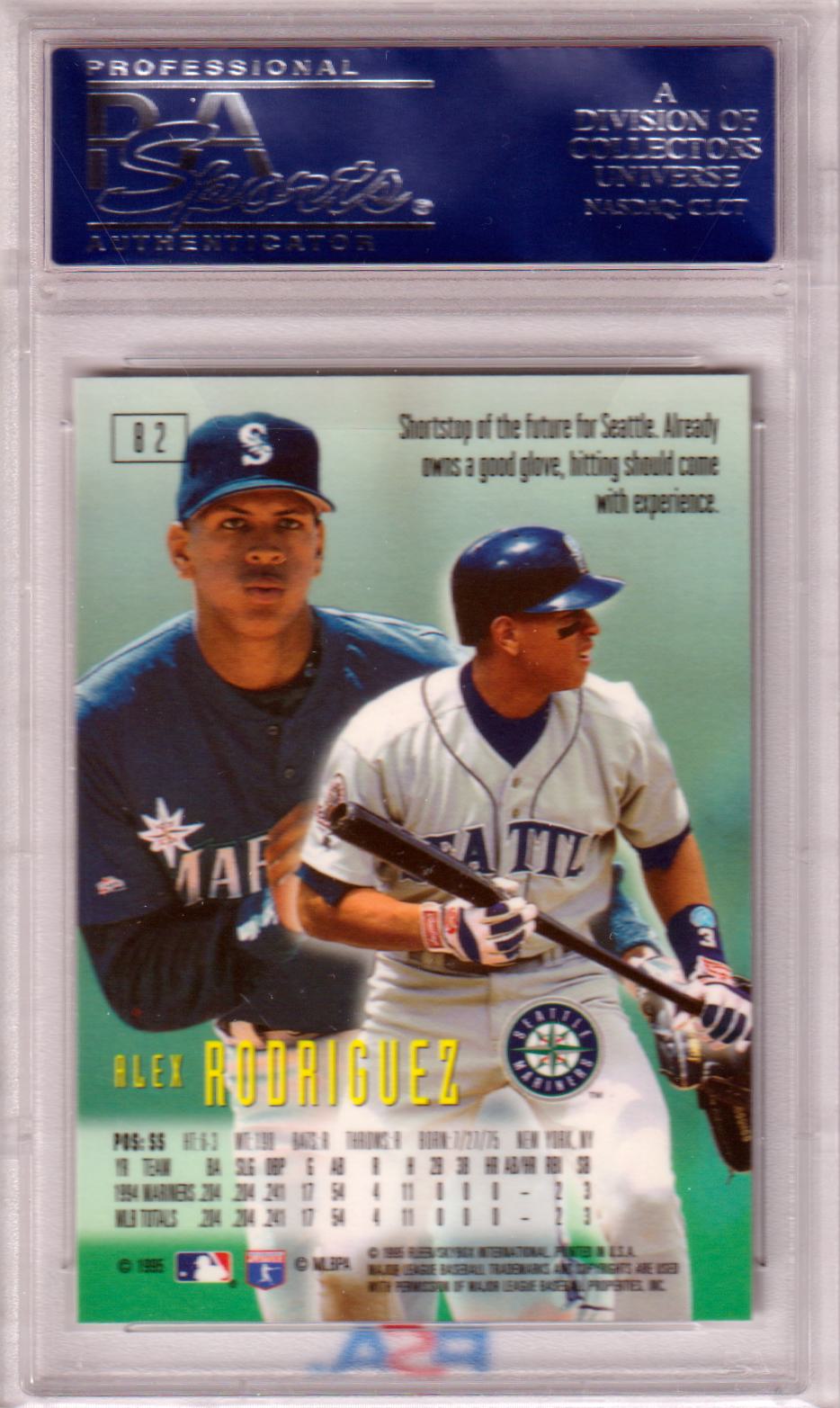 ALEX RODRIGUEZ 1995 Emotion RC Rookie #82 PSA 10 GEM MINT - MARINERS - Columbia Hobby - Sports Card Boxes - Toploaders - Card Savers