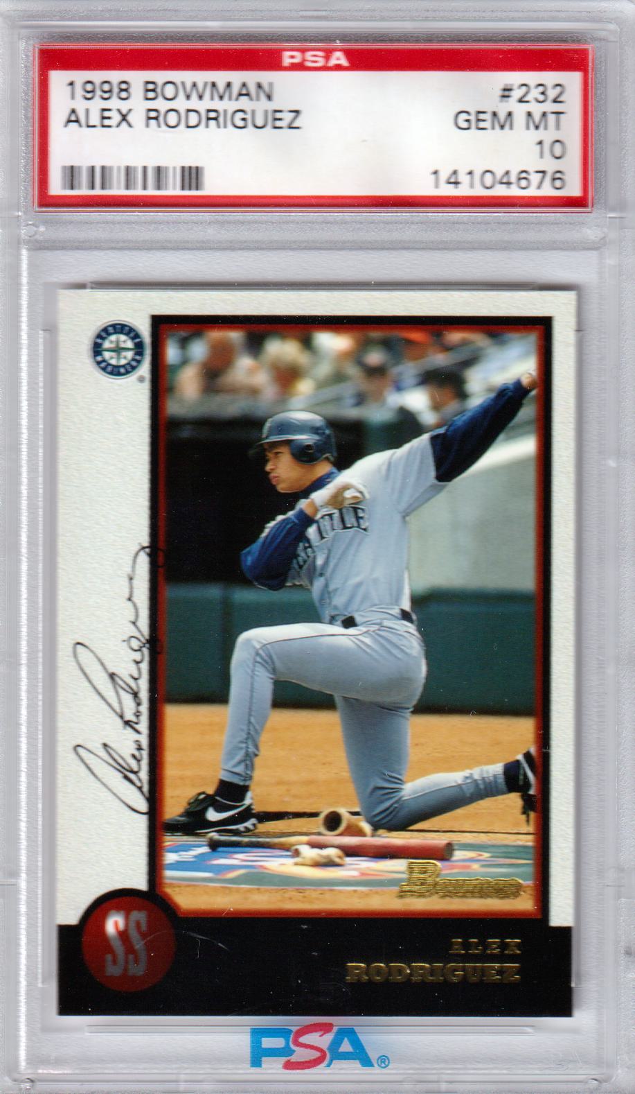 ALEX RODRIGUEZ 1998 Bowman #232 PSA 10 GEM MINT - MARINERS - Columbia Hobby - Sports Card Boxes - Toploaders - Card Savers