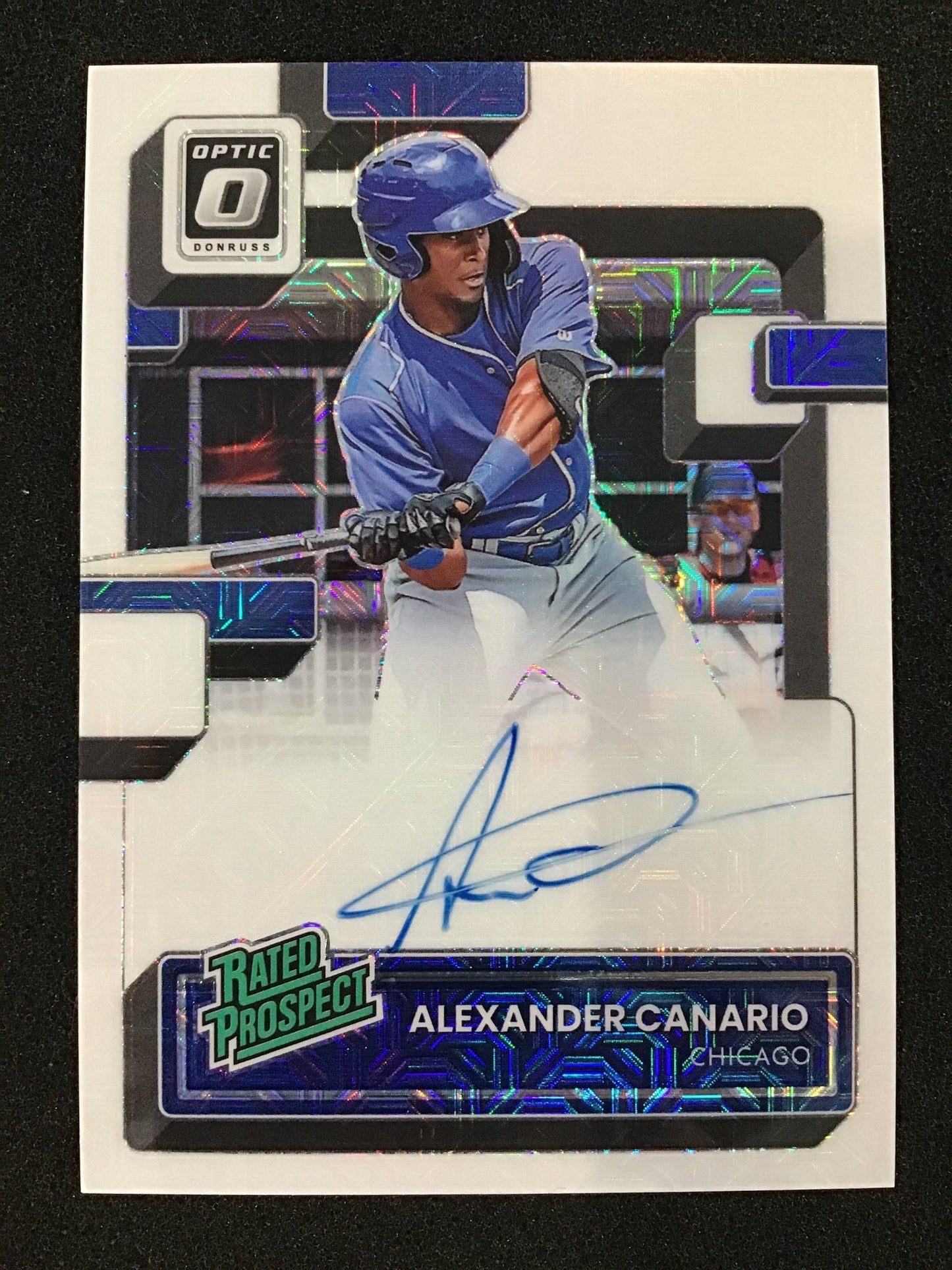 Alexander Canario 2022 Donruss Optic White Rated Prospect Auto /25 SSP Cubs - Columbia Hobby - Sports Card Boxes - Toploaders - Card Savers