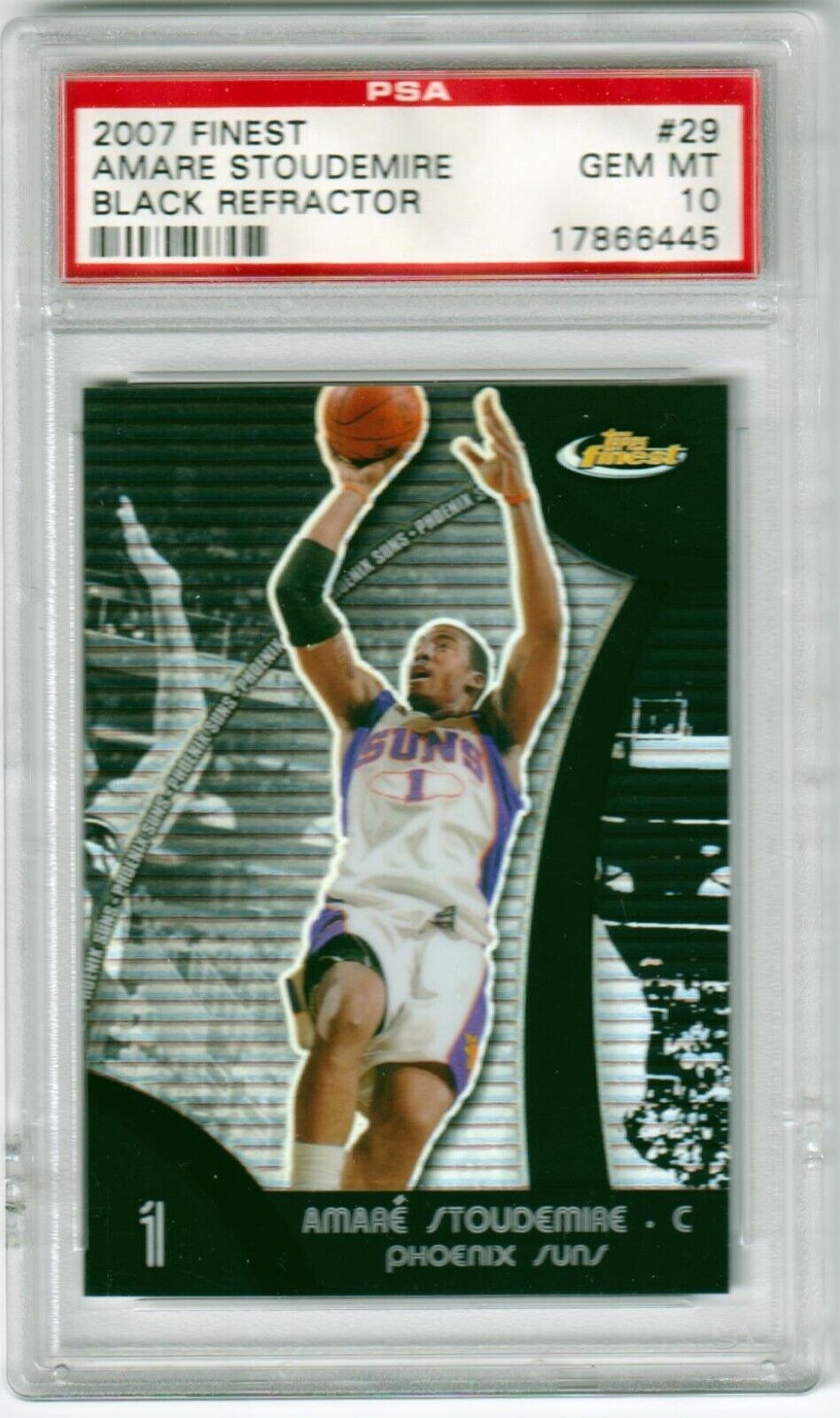 AMARE STOUDEMIRE 2007 - 08 Finest Black Refractor #/75 PSA 10 GEM MINT SUNS POP 1 - Columbia Hobby - Sports Card Boxes - Toploaders - Card Savers