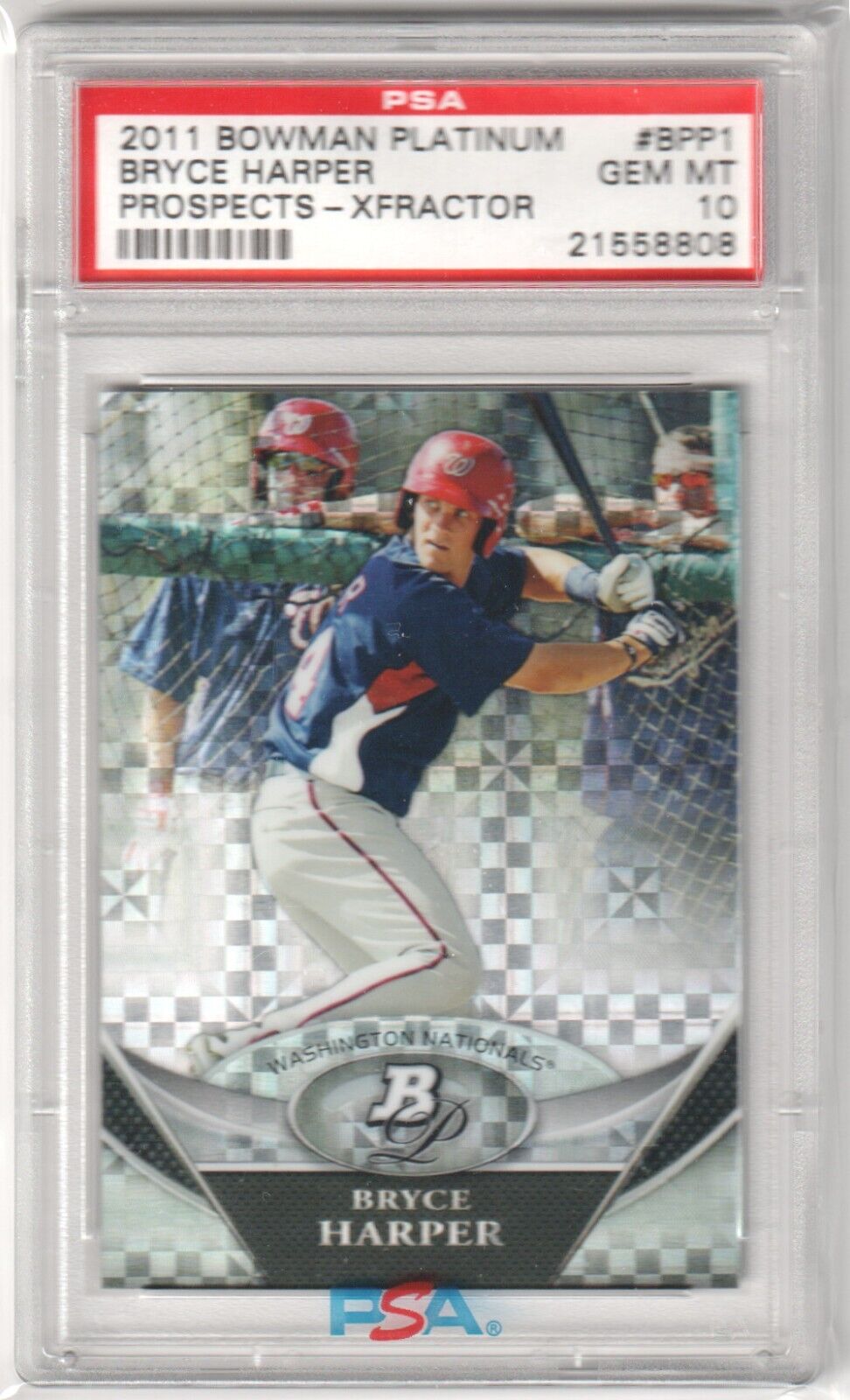 BRYCE HARPER 2011 Bowman Platinum Prospects Xfractor PSA 10 GEM MINT - PHILLIES - Columbia Hobby - Sports Card Boxes - Toploaders - Card Savers