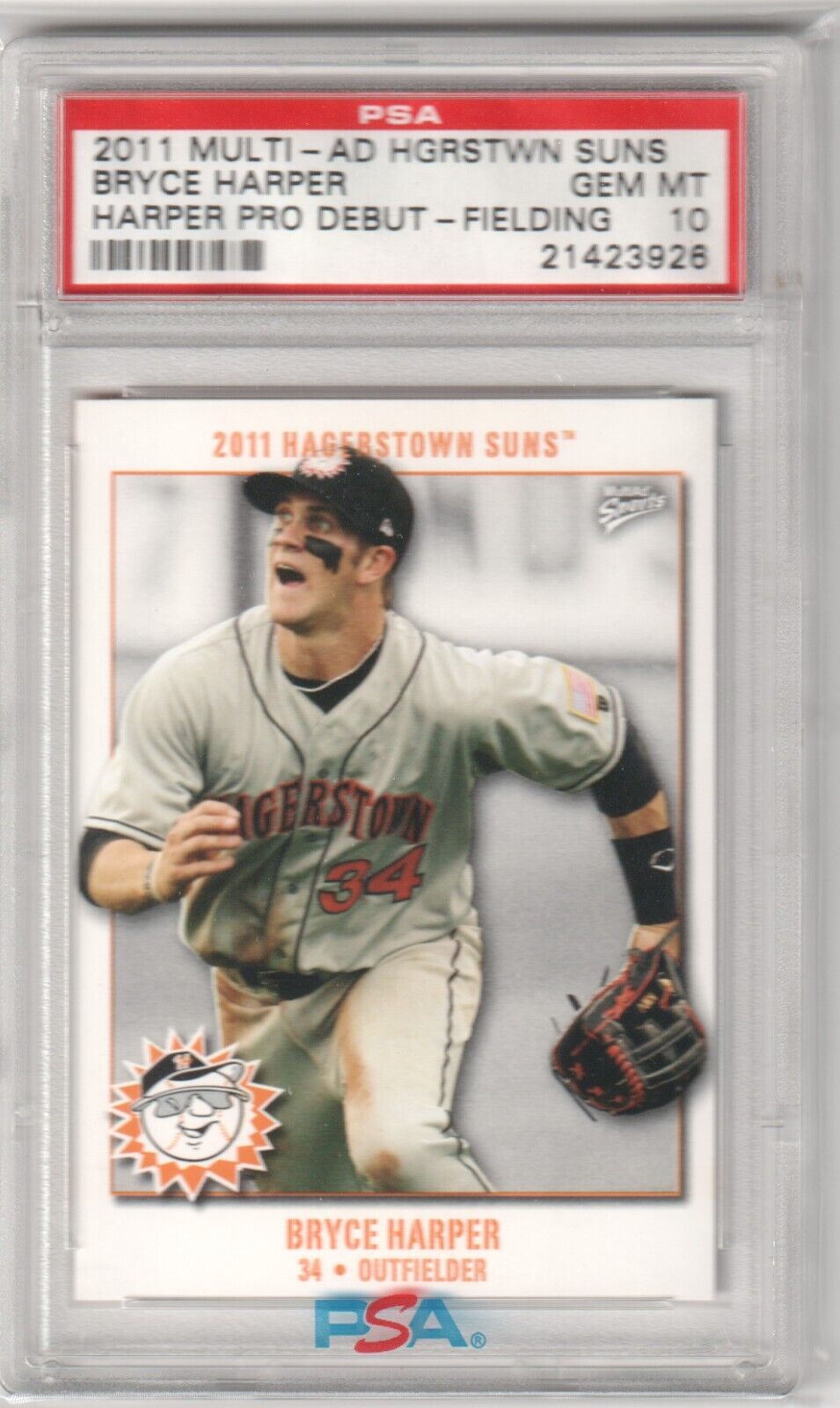 BRYCE HARPER 2011 Multi - Ad Hagerstown Suns RC PSA 10 GEM MINT - PHILLIES Field - Columbia Hobby - Sports Card Boxes - Toploaders - Card Savers