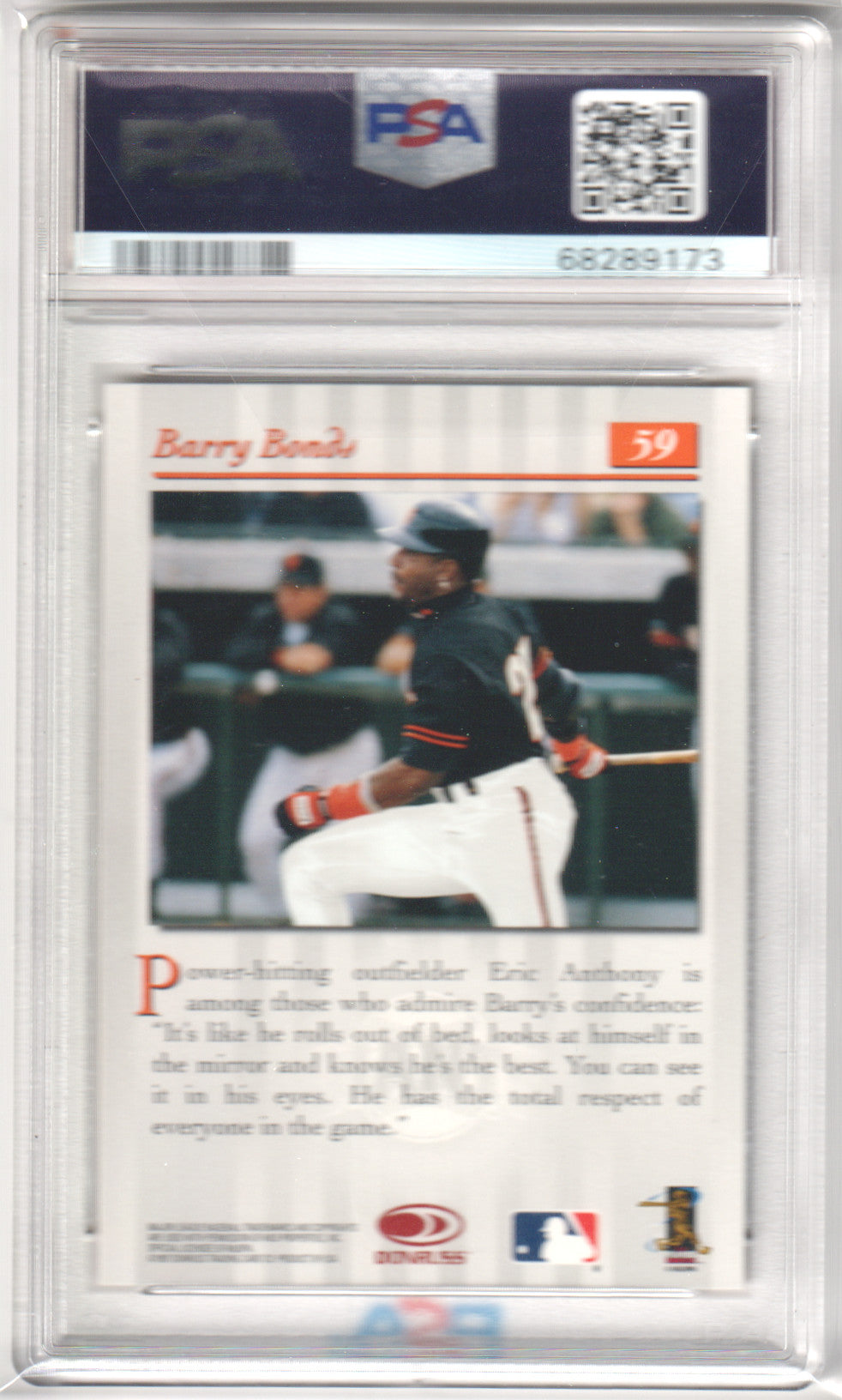 BARRY BONDS 1997 Studio Press Proof #59 Gold PSA 8 NM-MT - GIANTS