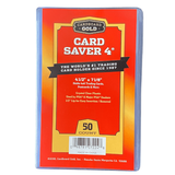 50ct Pack Card Saver 4 Semi-Rigid Holder - Cardboard Gold