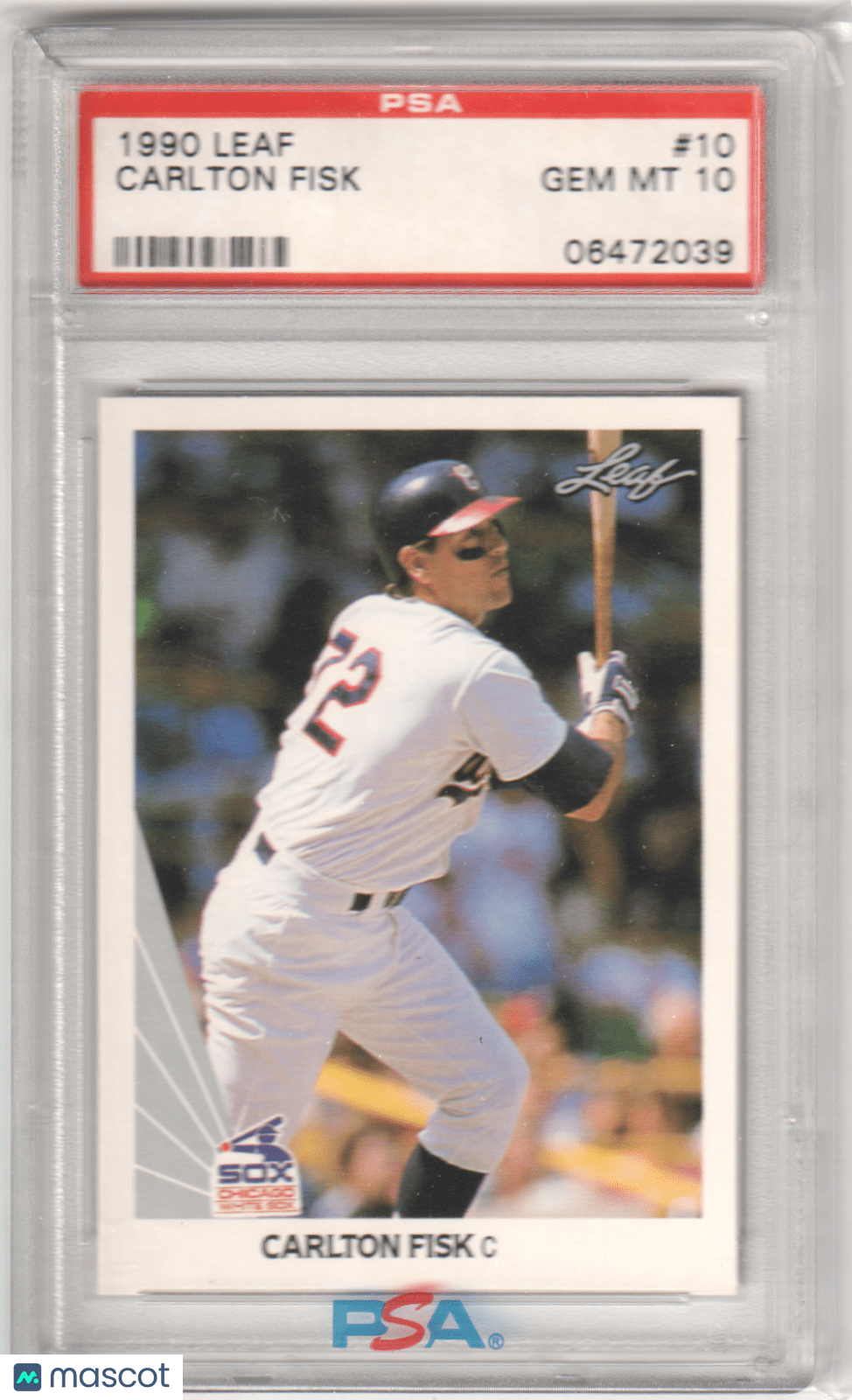 CARLTON FISK 1990 Leaf 10 PSA 10 GEM MINT - WHITE SOX - Columbia Hobby - Sports Card Boxes - Toploaders - Card Savers