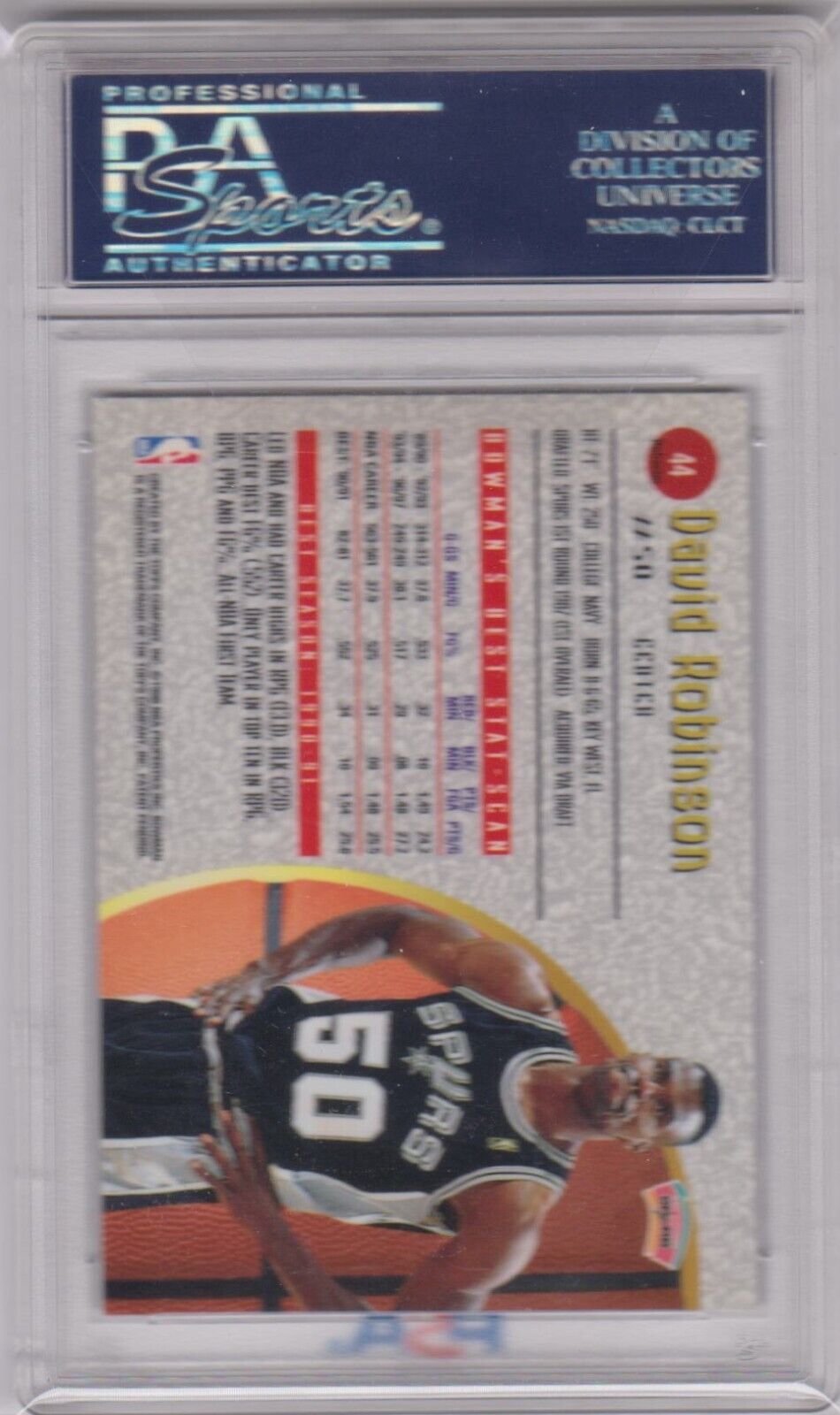 DAVID ROBINSON 1997 - 98 Bowman's Best Refractor #44 PSA 10 GEM MINT - SPURS - Columbia Hobby - Sports Card Boxes - Toploaders - Card Savers