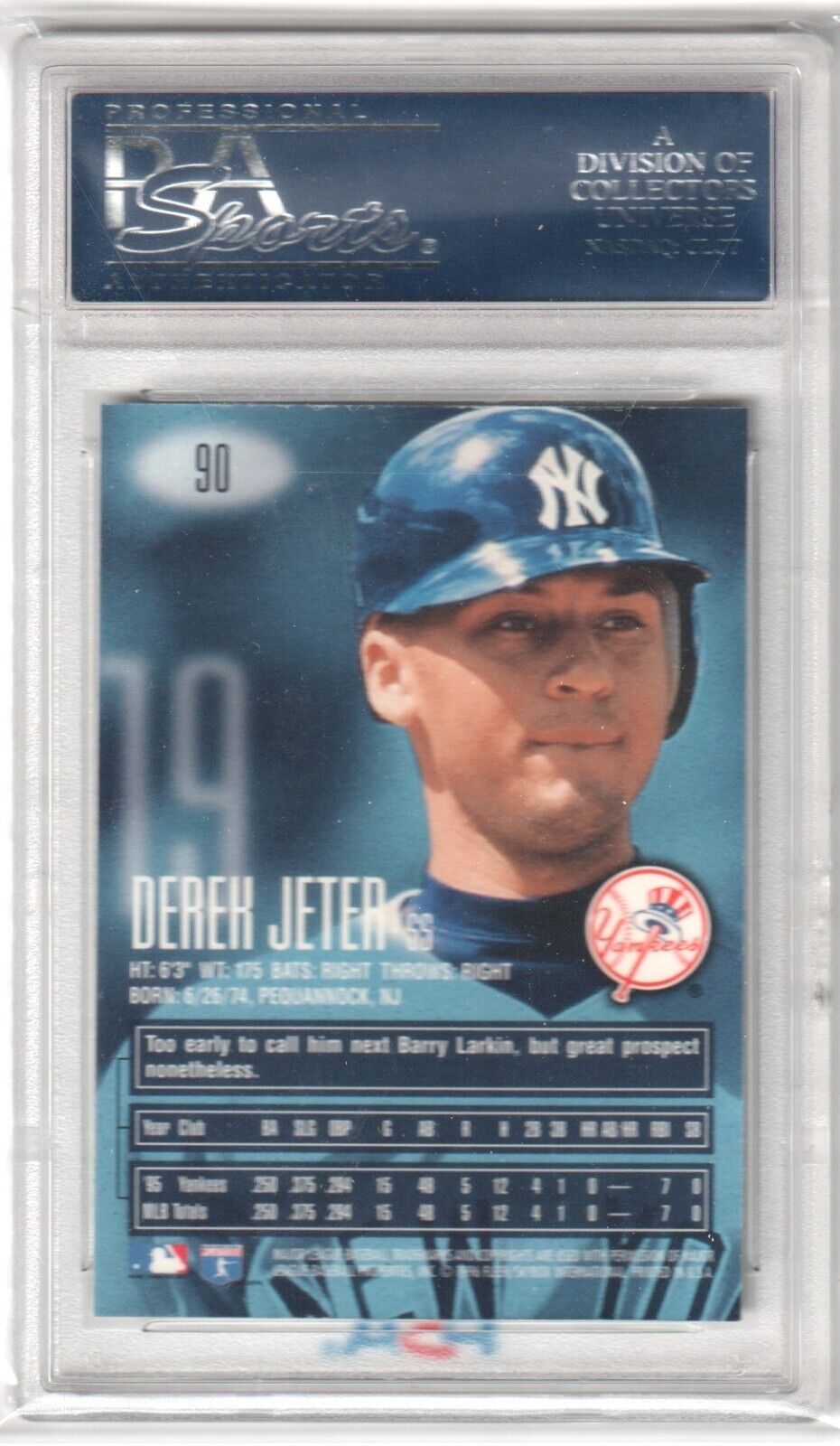 DEREK JETER 1996 Skybox E - Motion XL E - XL Phenom #90 PSA 10 GEM MINT - YANKEES - Columbia Hobby - Sports Card Boxes - Toploaders - Card Savers