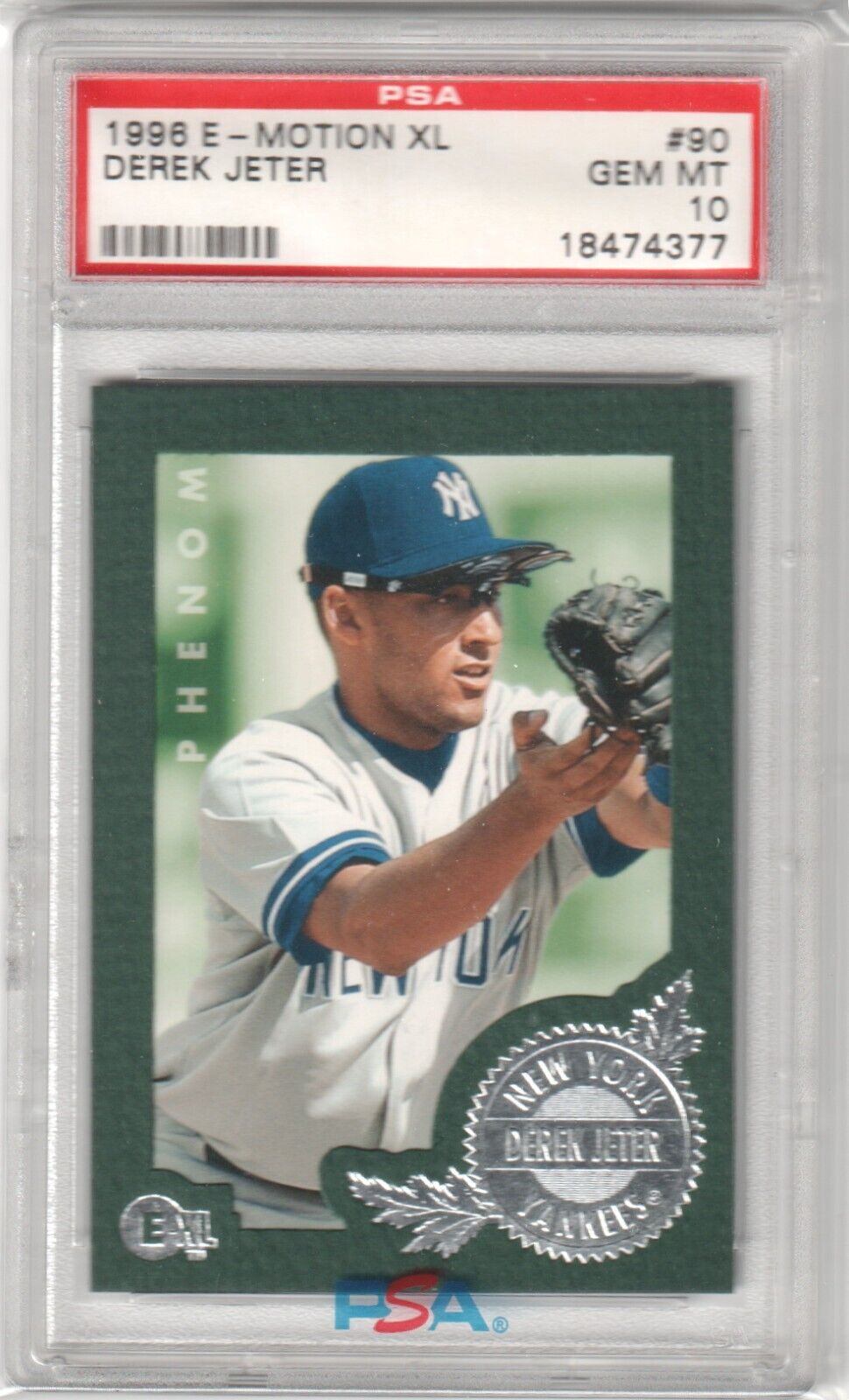 DEREK JETER 1996 Skybox E - Motion XL E - XL Phenom #90 PSA 10 GEM MINT - YANKEES - Columbia Hobby - Sports Card Boxes - Toploaders - Card Savers