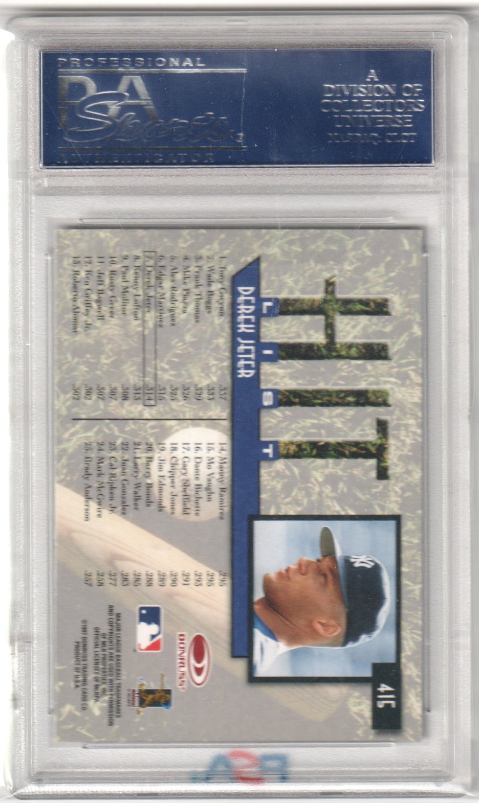 DEREK JETER 1997 Donruss #415 PSA 10 GEM MINT - YANKEES - Columbia Hobby - Sports Card Boxes - Toploaders - Card Savers