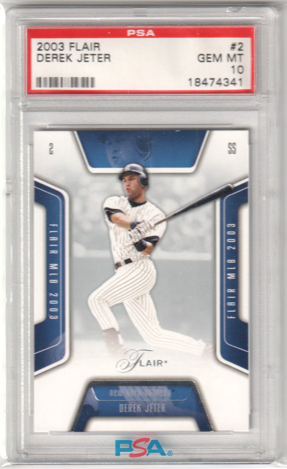 DEREK JETER 2003 Flair #2 PSA 10 GEM MINT - YANKEES - Columbia Hobby - Sports Card Boxes - Toploaders - Card Savers