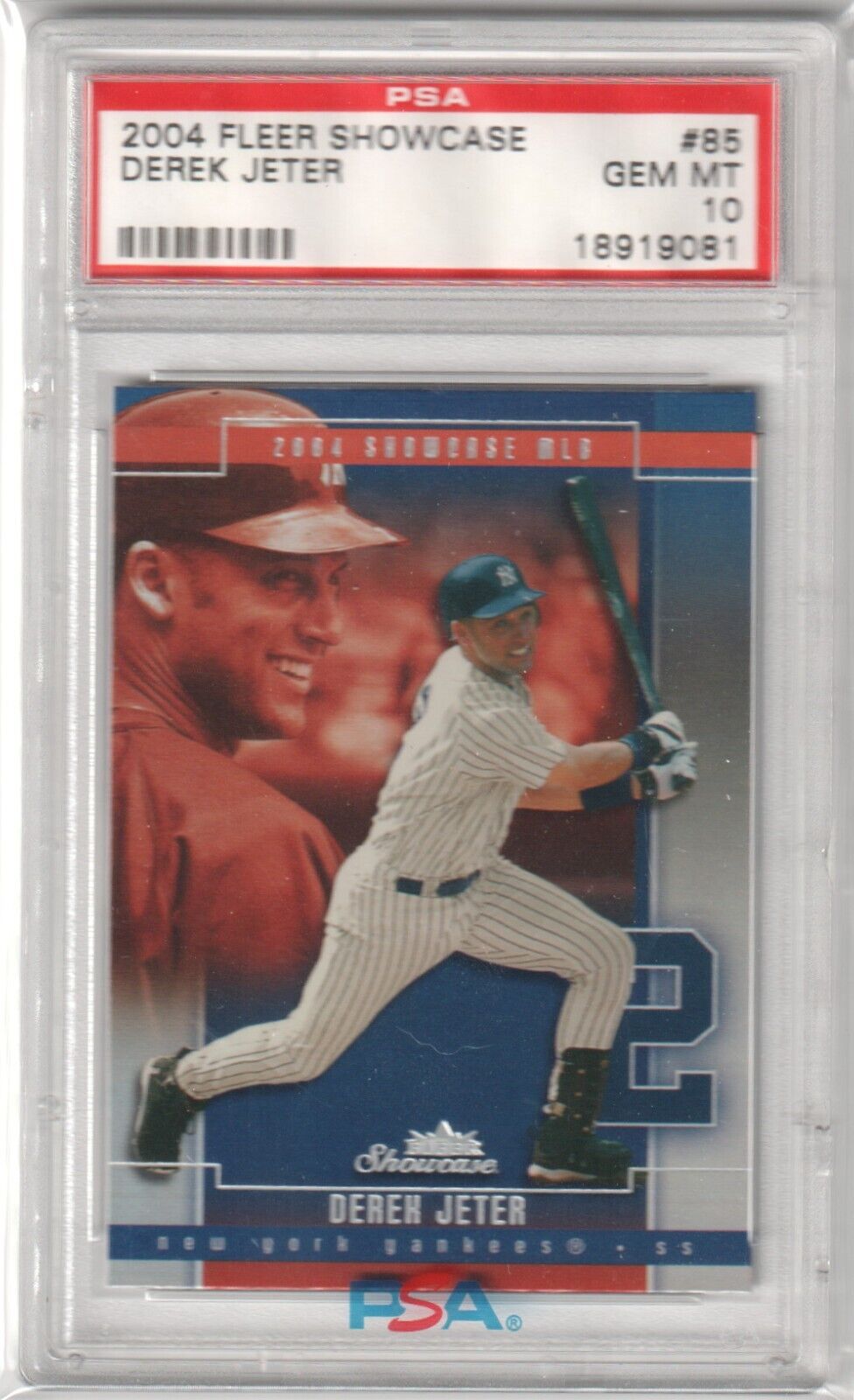 DEREK JETER 2004 Fleer Showcase #85 PSA 10 GEM MINT - YANKEES - Columbia Hobby - Sports Card Boxes - Toploaders - Card Savers