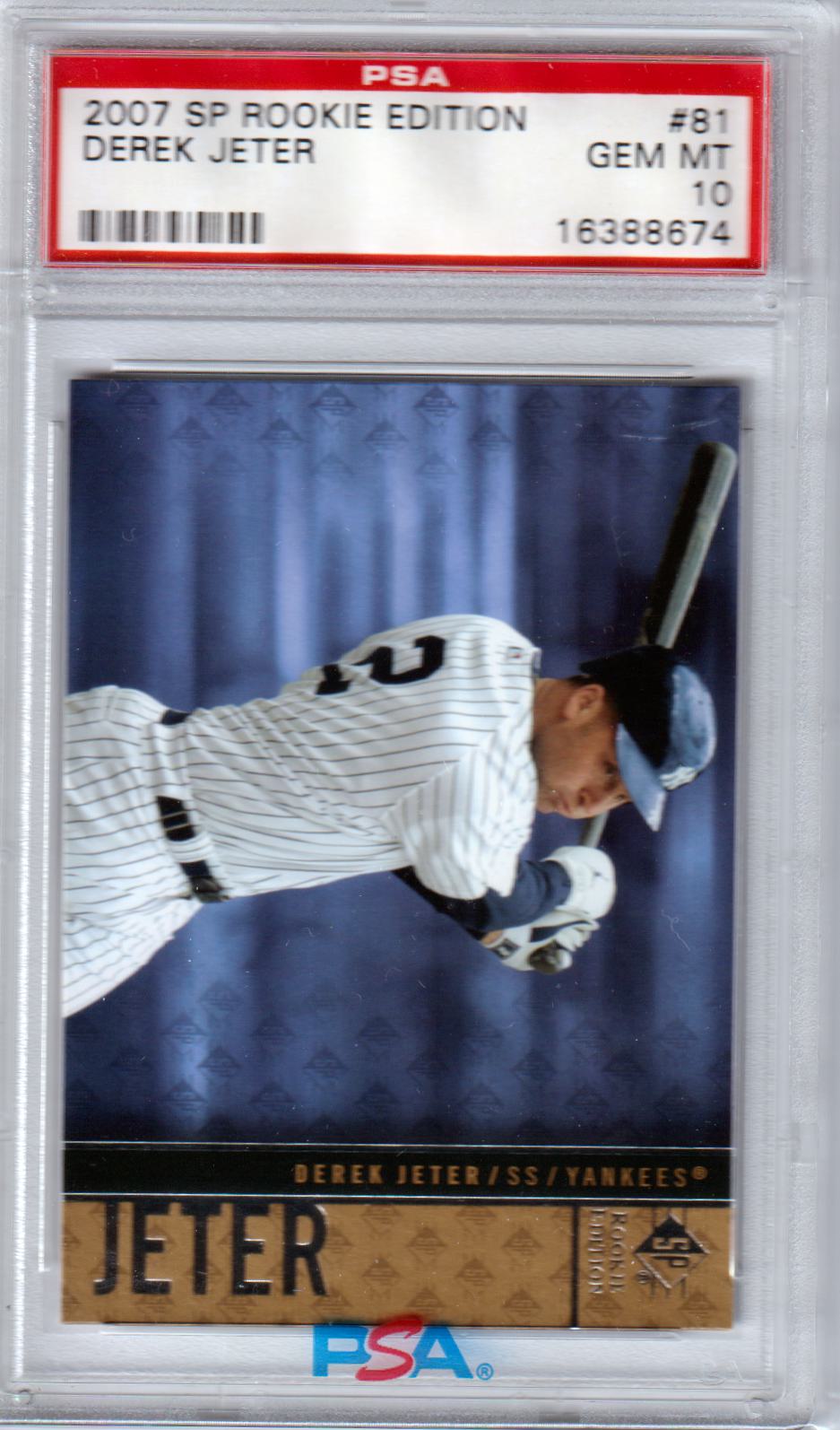 DEREK JETER 2007 SP Rookie Edition #81 PSA 10 GEM MINT - YANKEES - Columbia Hobby - Sports Card Boxes - Toploaders - Card Savers