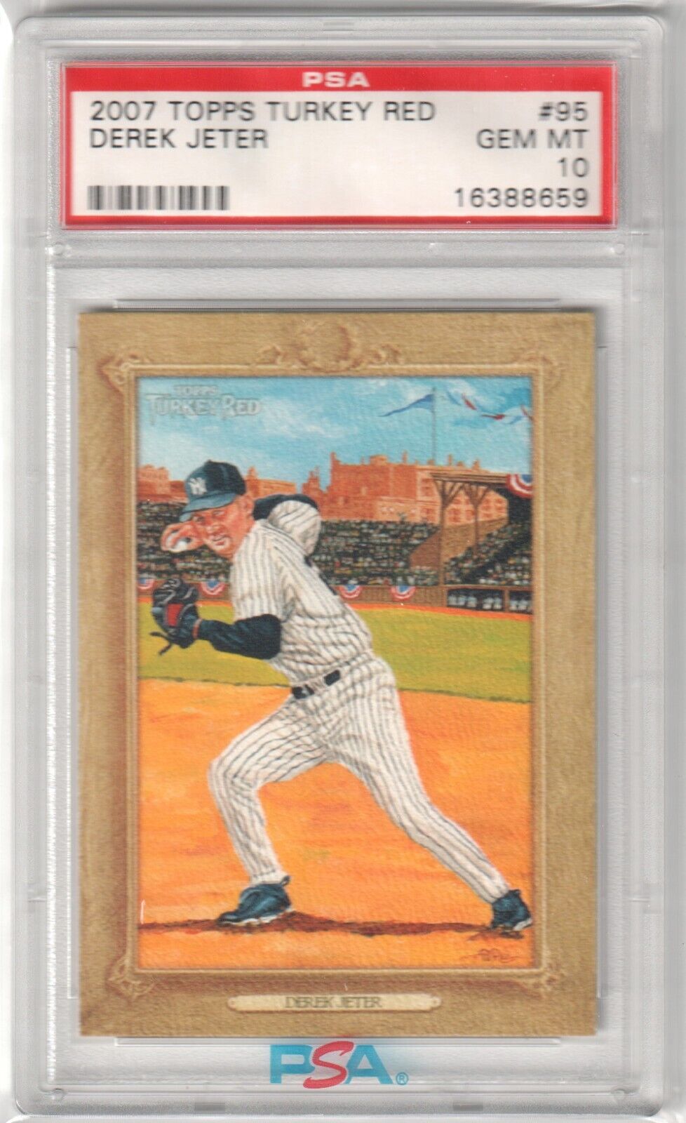DEREK JETER 2007 Topps Turkey Red #95 PSA 10 GEM MINT - YANKEES - Columbia Hobby - Sports Card Boxes - Toploaders - Card Savers
