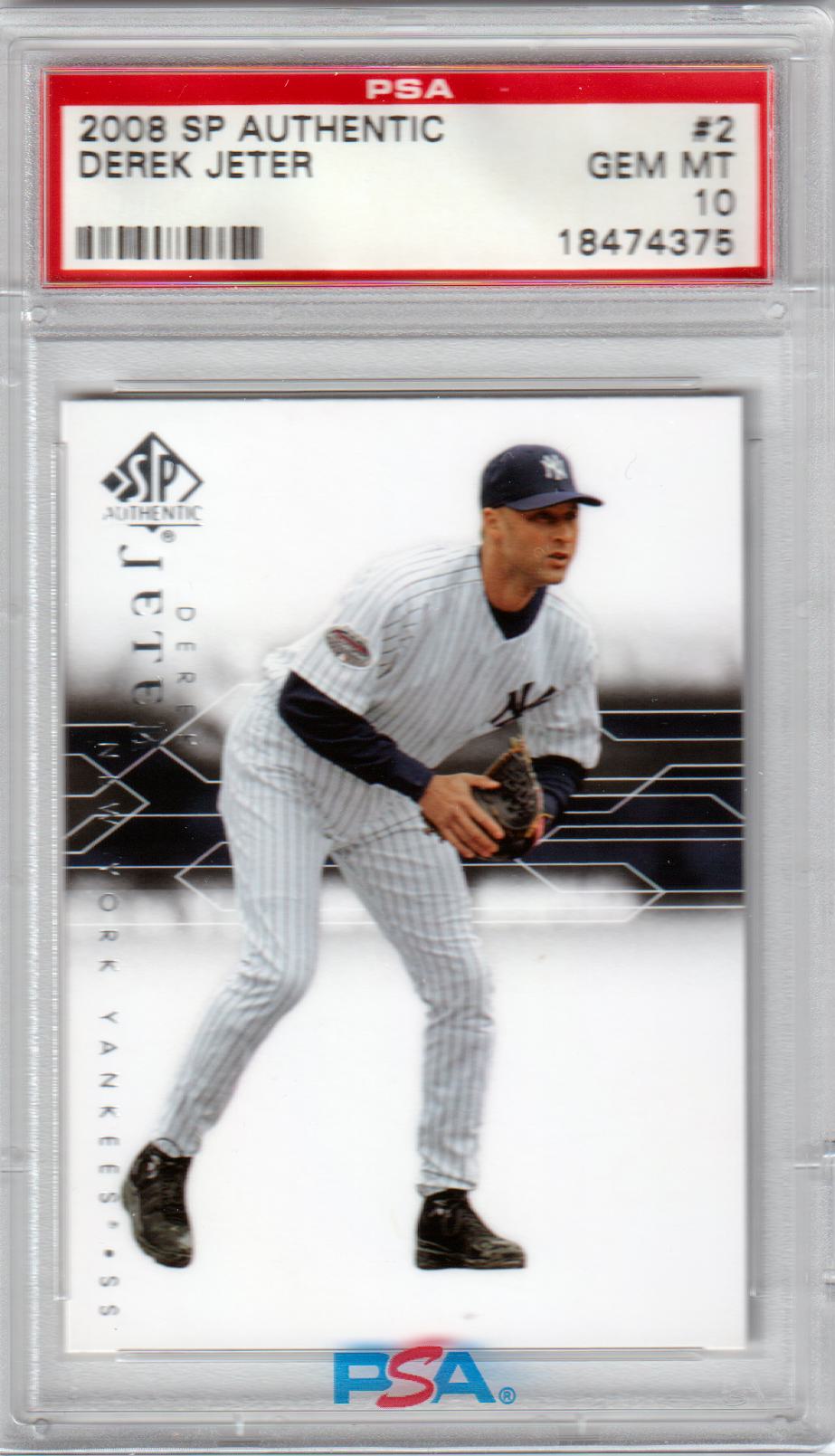 DEREK JETER 2008 Upper Deck SP Authentic #2 PSA 10 GEM MINT - YANKEES - Columbia Hobby - Sports Card Boxes - Toploaders - Card Savers