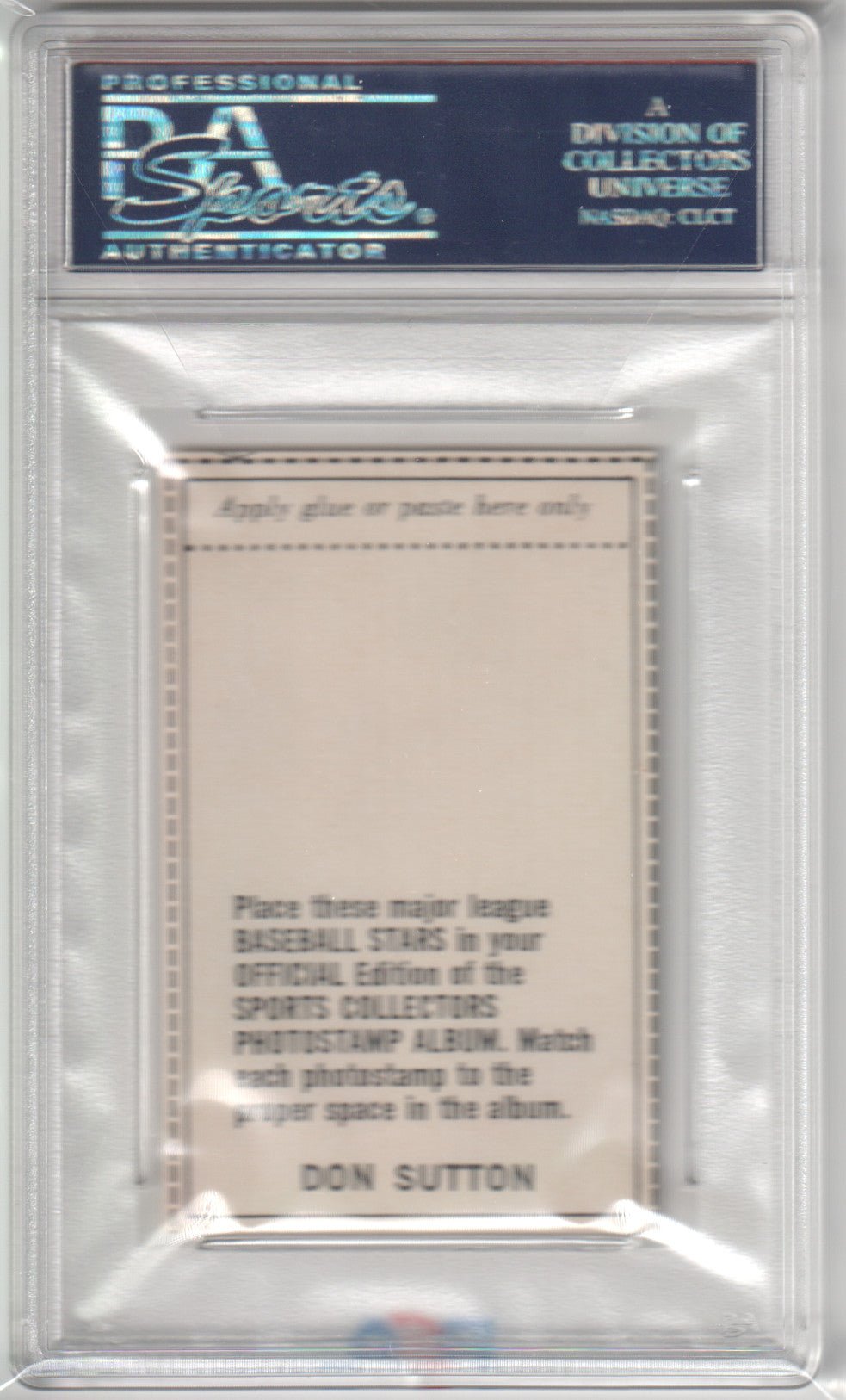 DON SUTTON 1969 MLB Photostamps Hand Cut PSA 8 NM - MT - DODGERS - Columbia Hobby - Sports Card Boxes - Toploaders - Card Savers