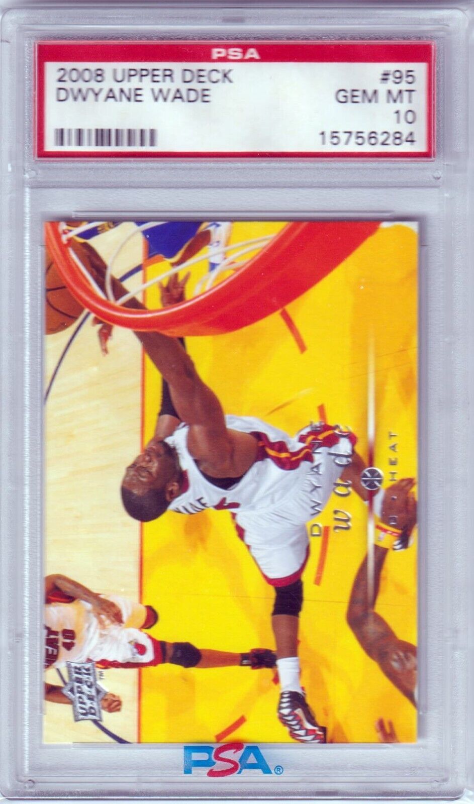 DWYANE WADE 2008 - 09 Upper Deck #95 PSA 10 GEM MINT - HEAT - Columbia Hobby - Sports Card Boxes - Toploaders - Card Savers