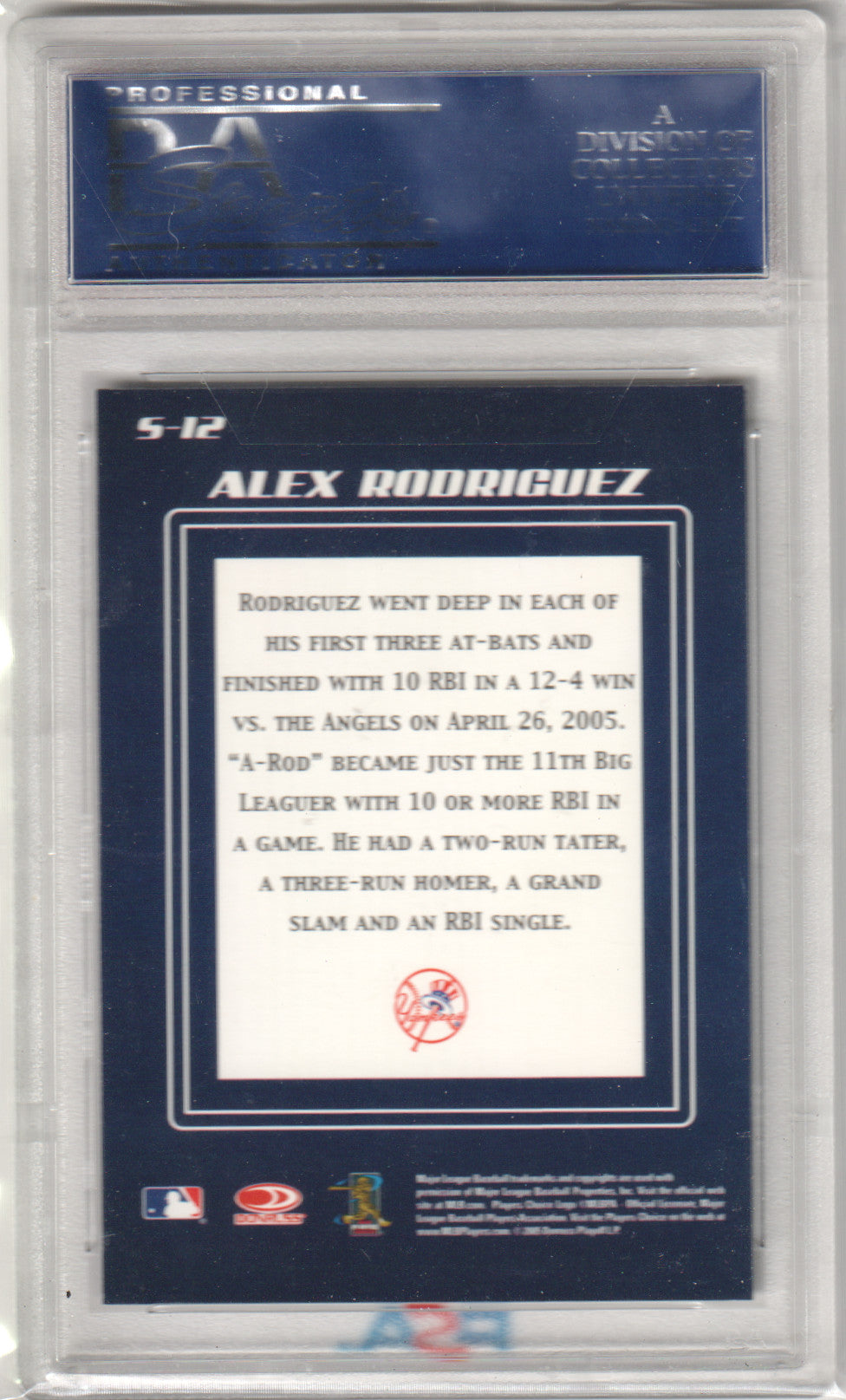 ALEX RODRIGUEZ 2005 Donruss Zenith Spellbound #S-12 PSA 10 GEM Pop 2