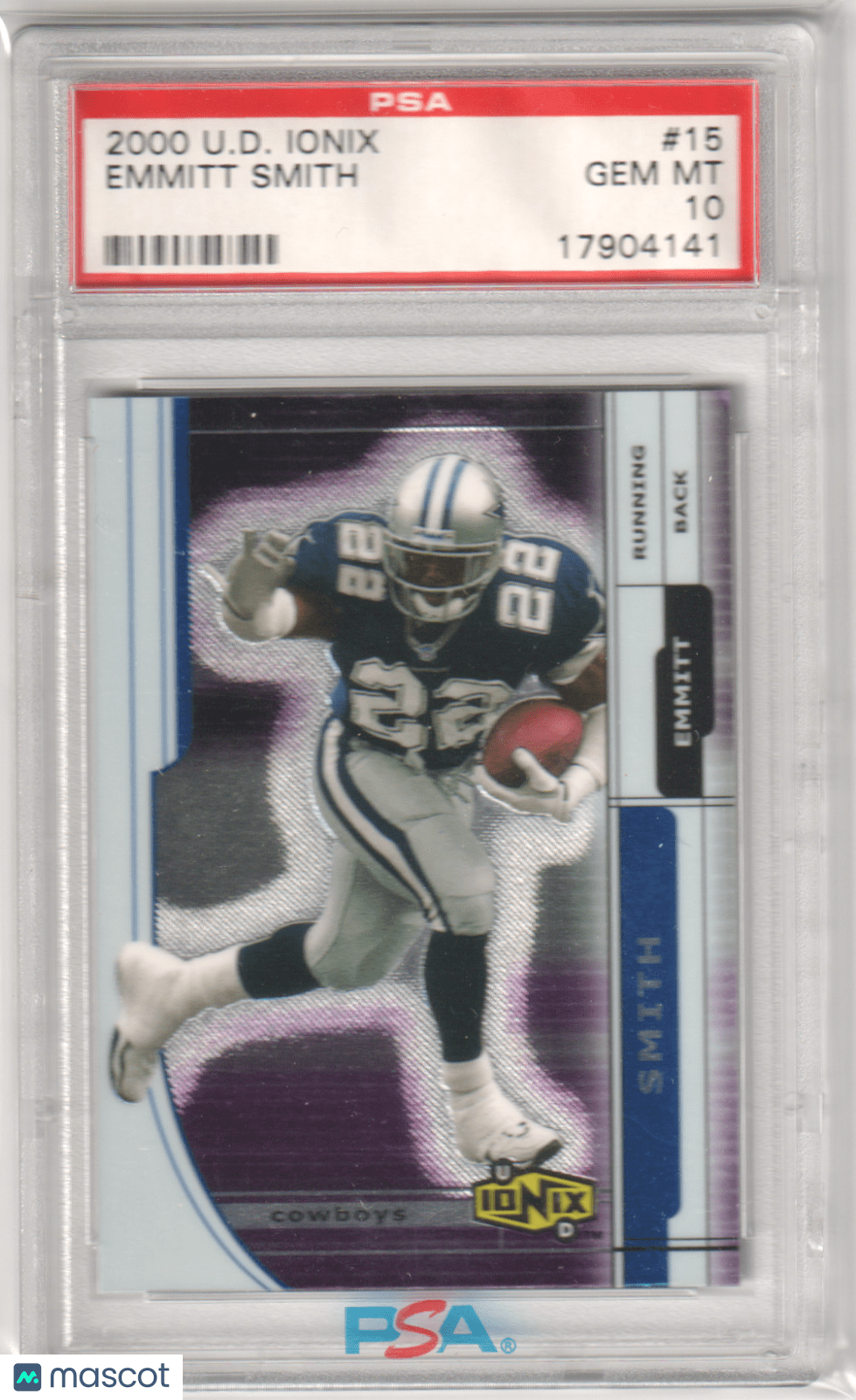 EMMITT SMITH 2000 Upper Deck Ionix 15 PSA 10 GEM MINT - COWBOYS - Columbia Hobby - Sports Card Boxes - Toploaders - Card Savers