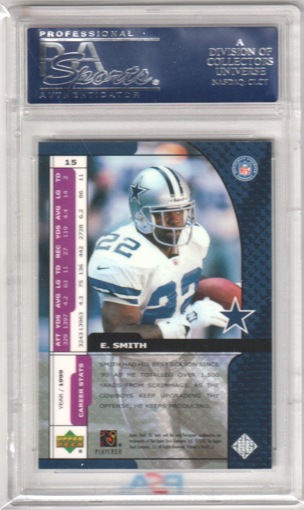 EMMITT SMITH 2000 Upper Deck Ionix 15 PSA 10 GEM MINT - COWBOYS - Columbia Hobby - Sports Card Boxes - Toploaders - Card Savers