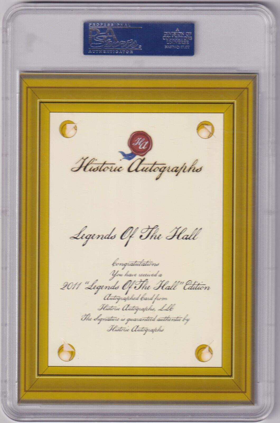 ENOS SLAUGHTER 2011 Legends of the Hall Autograph Auto PSA 9 MINT CARDINALS - Columbia Hobby - Sports Card Boxes - Toploaders - Card Savers