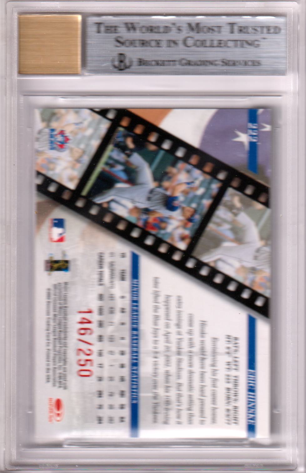 ERIC HINSKE 2002 Donruss Studio Autograph RC Rookie #/250 BGS 8.5 - BLUE JAYS - Columbia Hobby - Sports Card Boxes - Toploaders - Card Savers