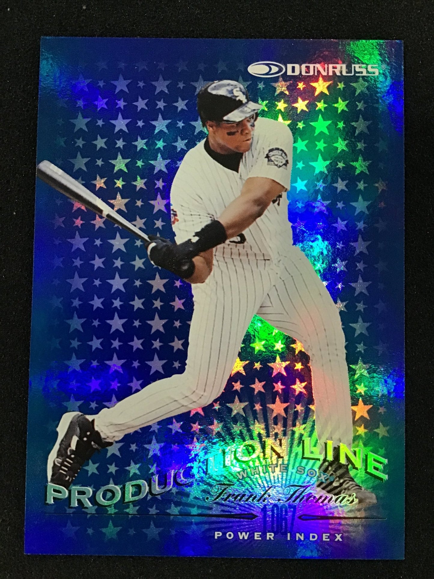 Frank Thomas 1998 Donruss 1 Production Line Power Index /1067 SP White Sox - Columbia Hobby - Sports Card Boxes - Toploaders - Card Savers