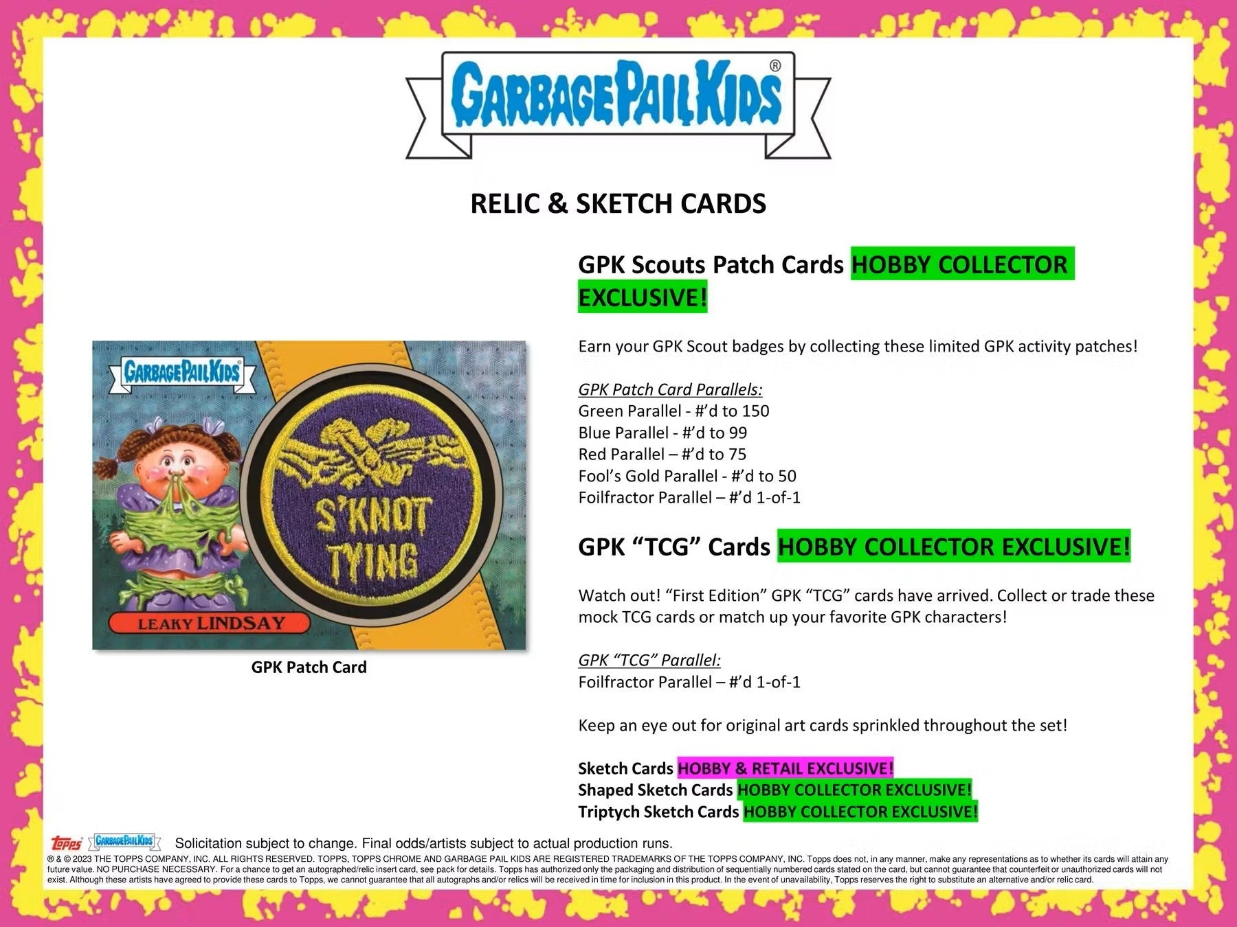 Garbage Pail Kids Series 1: Kids - At - Play Collector Hobby Box (Topps 2024) - Columbia Hobby - Sports Card Boxes - Toploaders - Card Savers