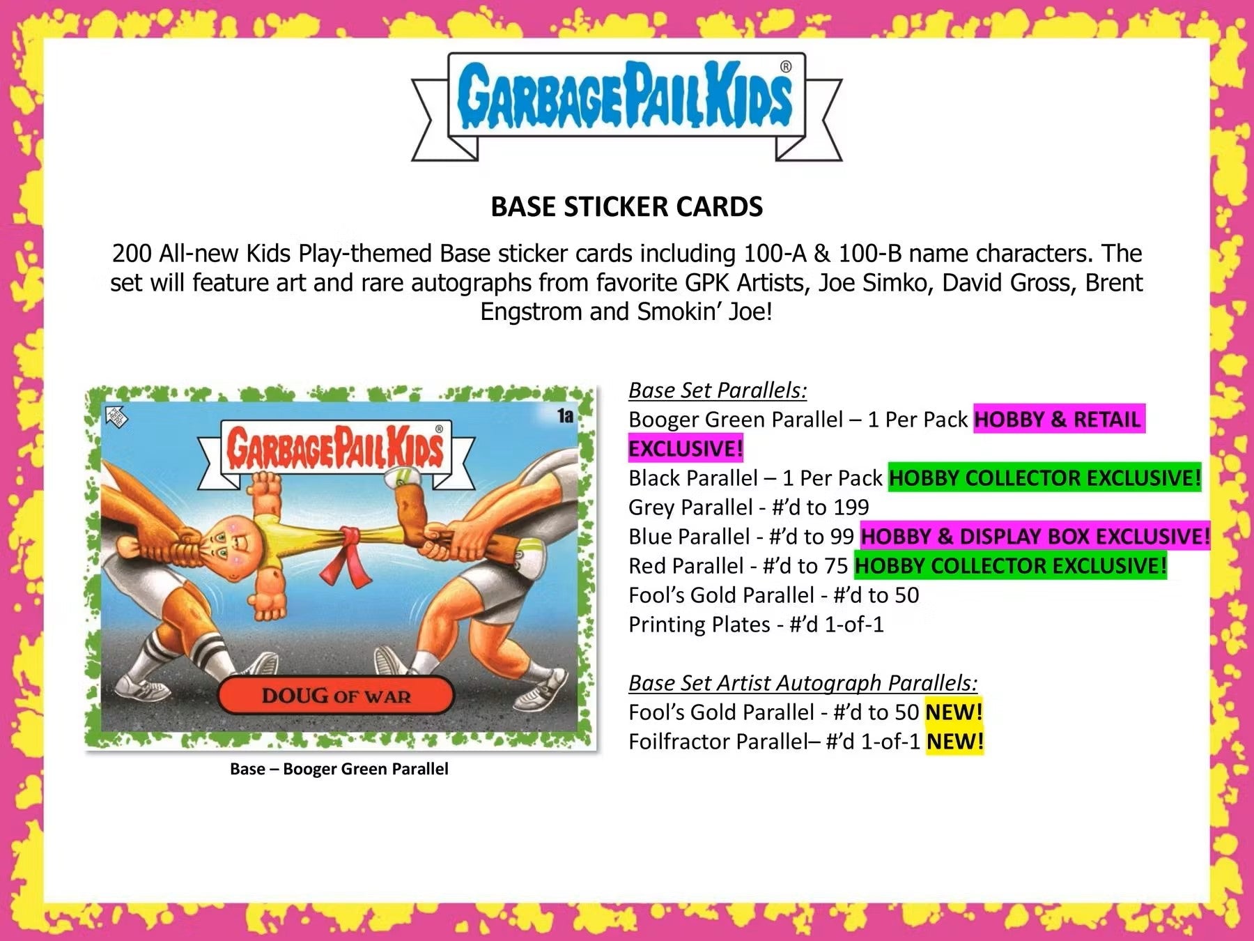 Garbage Pail Kids Series 1: Kids - At - Play Collector Hobby Box (Topps 2024) - Columbia Hobby - Sports Card Boxes - Toploaders - Card Savers