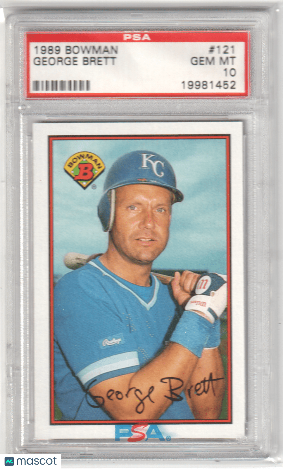 GEORGE BRETT 1989 Bowman #121 PSA 10 GEM MINT - ROYALS - Columbia Hobby - Sports Card Boxes - Toploaders - Card Savers
