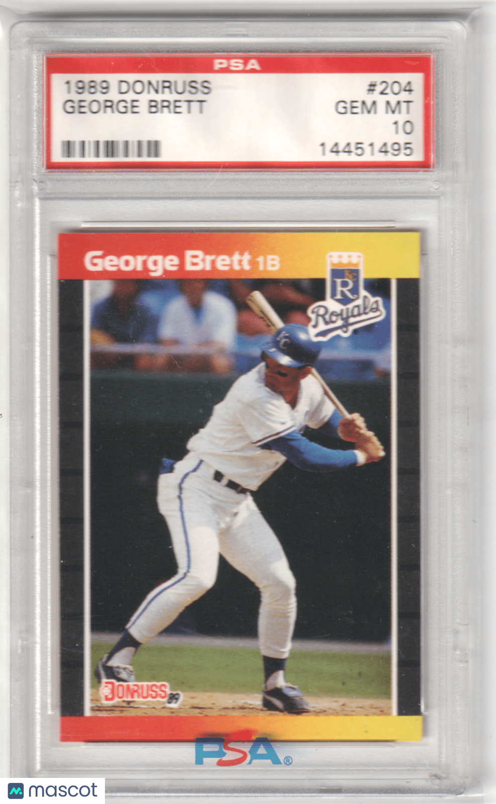 GEORGE BRETT 1989 Donruss #204 PSA 10 GEM MINT - ROYALS - Columbia Hobby - Sports Card Boxes - Toploaders - Card Savers
