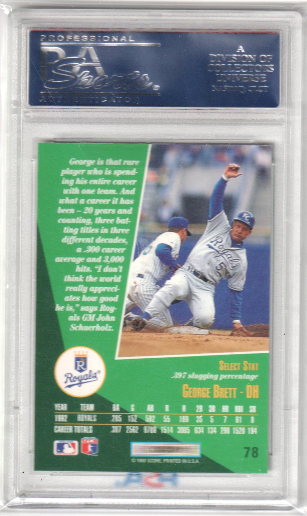 GEORGE BRETT 1993 Score Select #78 PSA 10 GEM MINT - ROYALS - Columbia Hobby - Sports Card Boxes - Toploaders - Card Savers